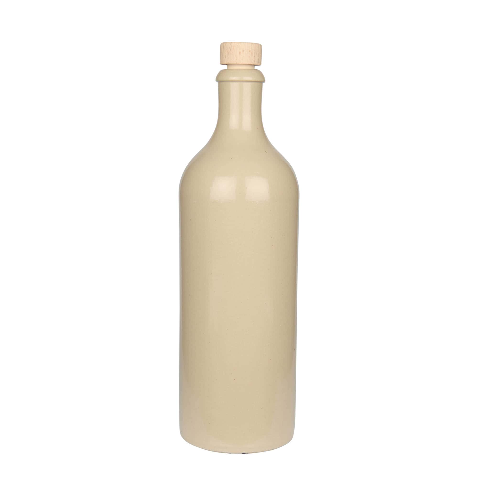 750 ml glineni vrč, kameno posuđe, bež, otvor: pluta