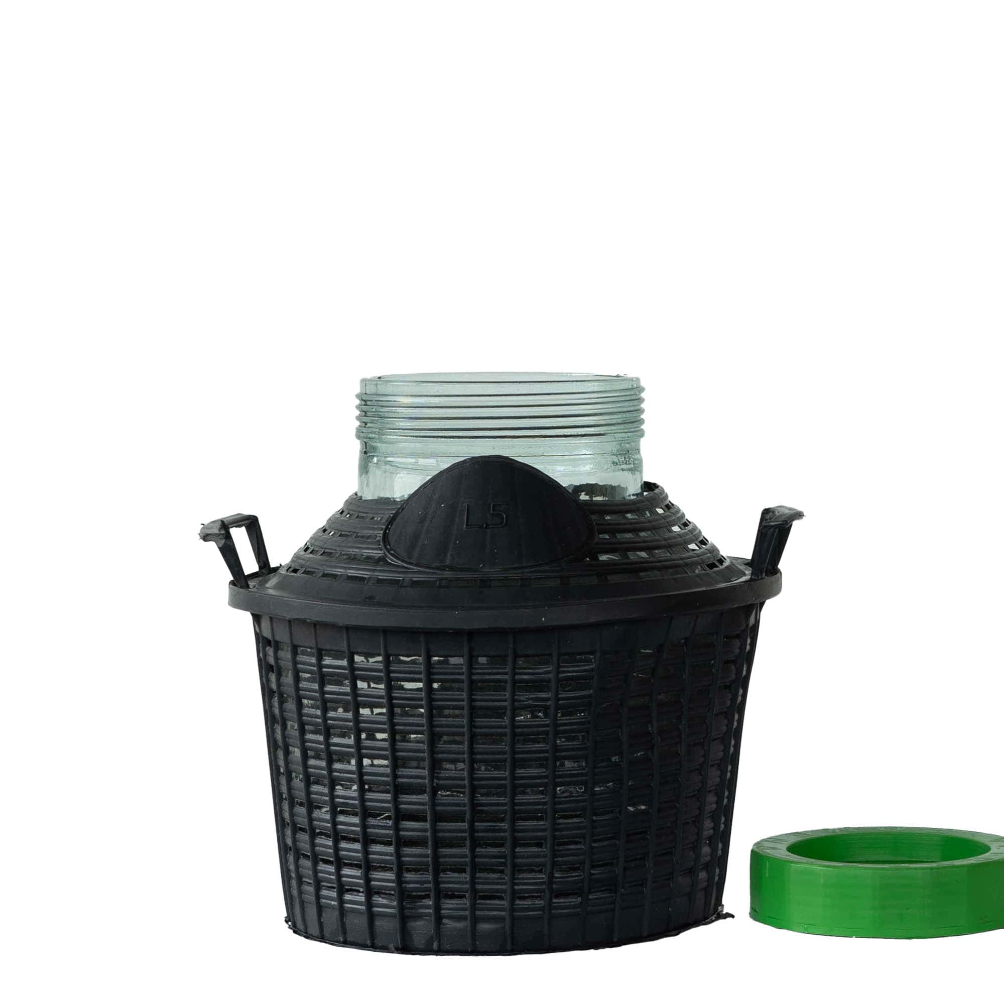 5 l balonska boca širokog grla, staklena, otvor: navojni zatvarač