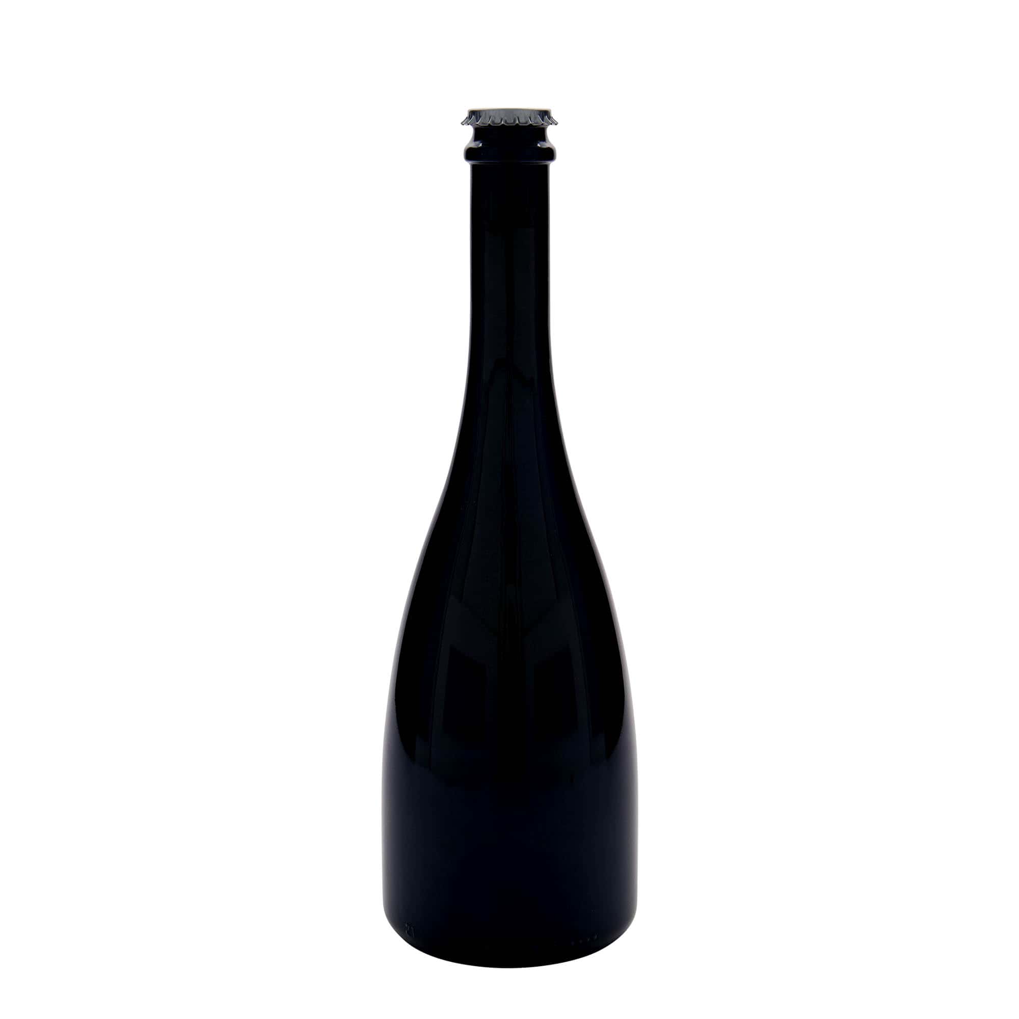 750 ml boca za pivo/šampanjac 'Tosca', staklo, antikno zeleno, grlo: krunski čep