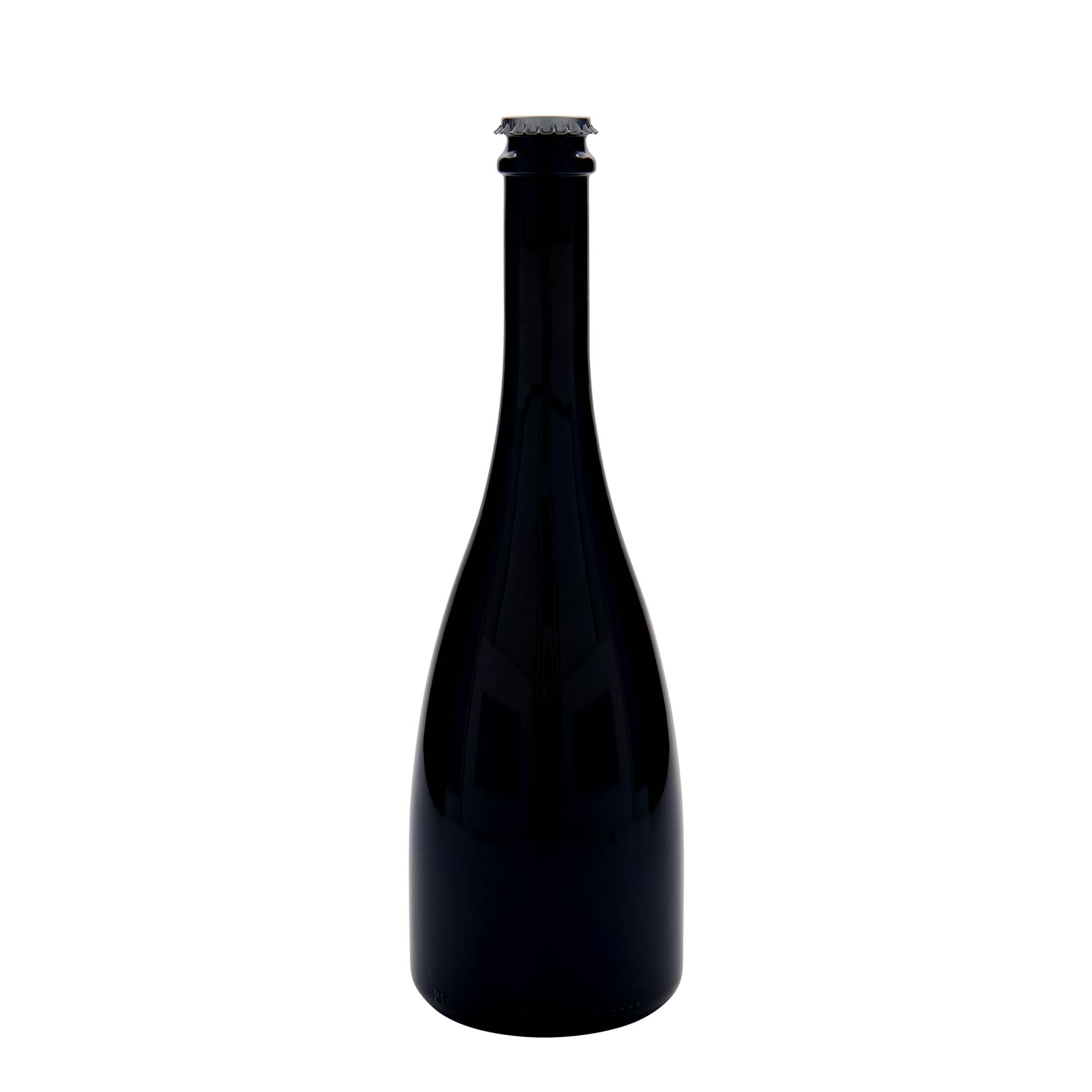 750 ml boca za pivo/šampanjac 'Tosca', staklo, antikno zeleno, grlo: krunski čep