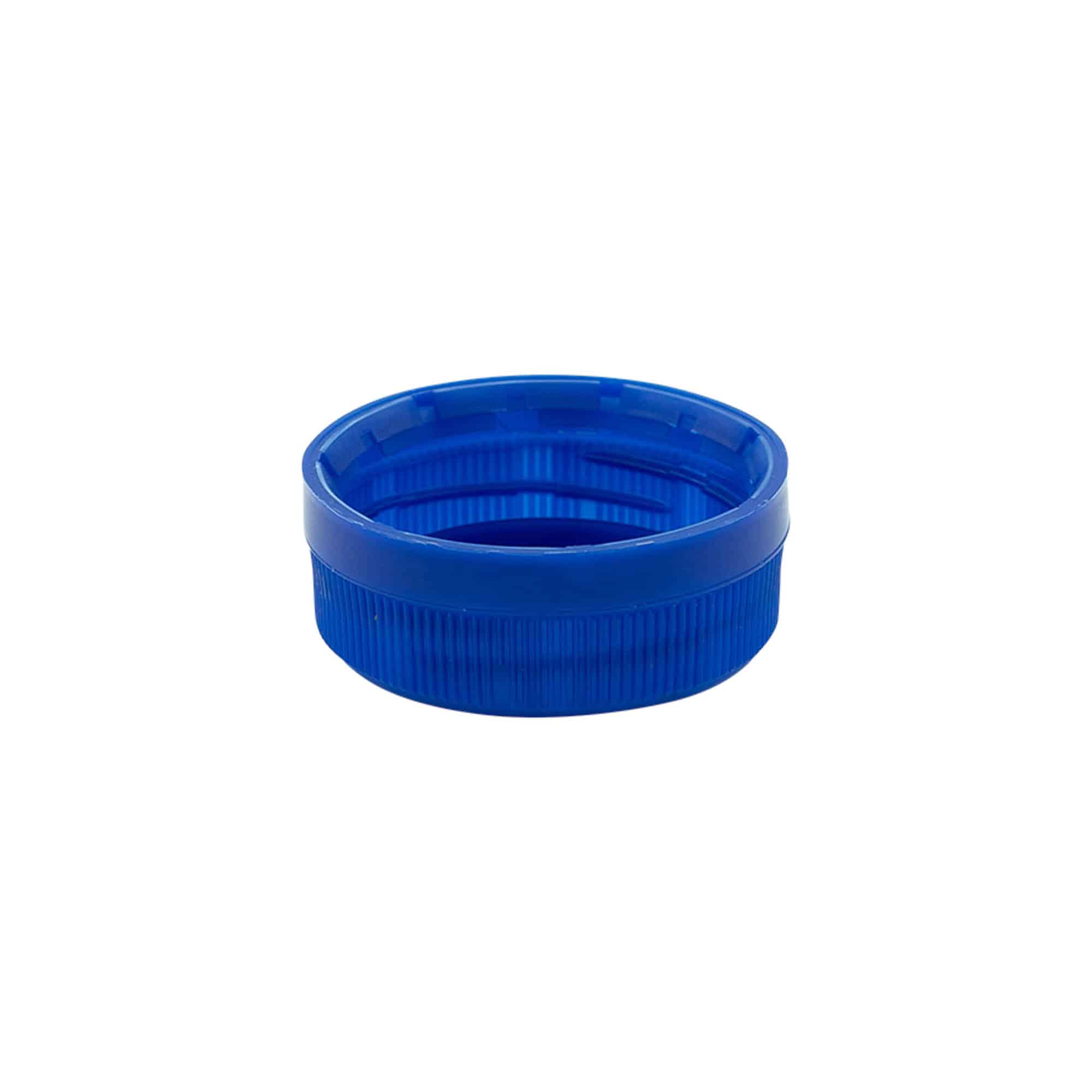 Navojni čep s dvostrukim navojem, PE plastika, plavi, za otvor: PET 38 mm