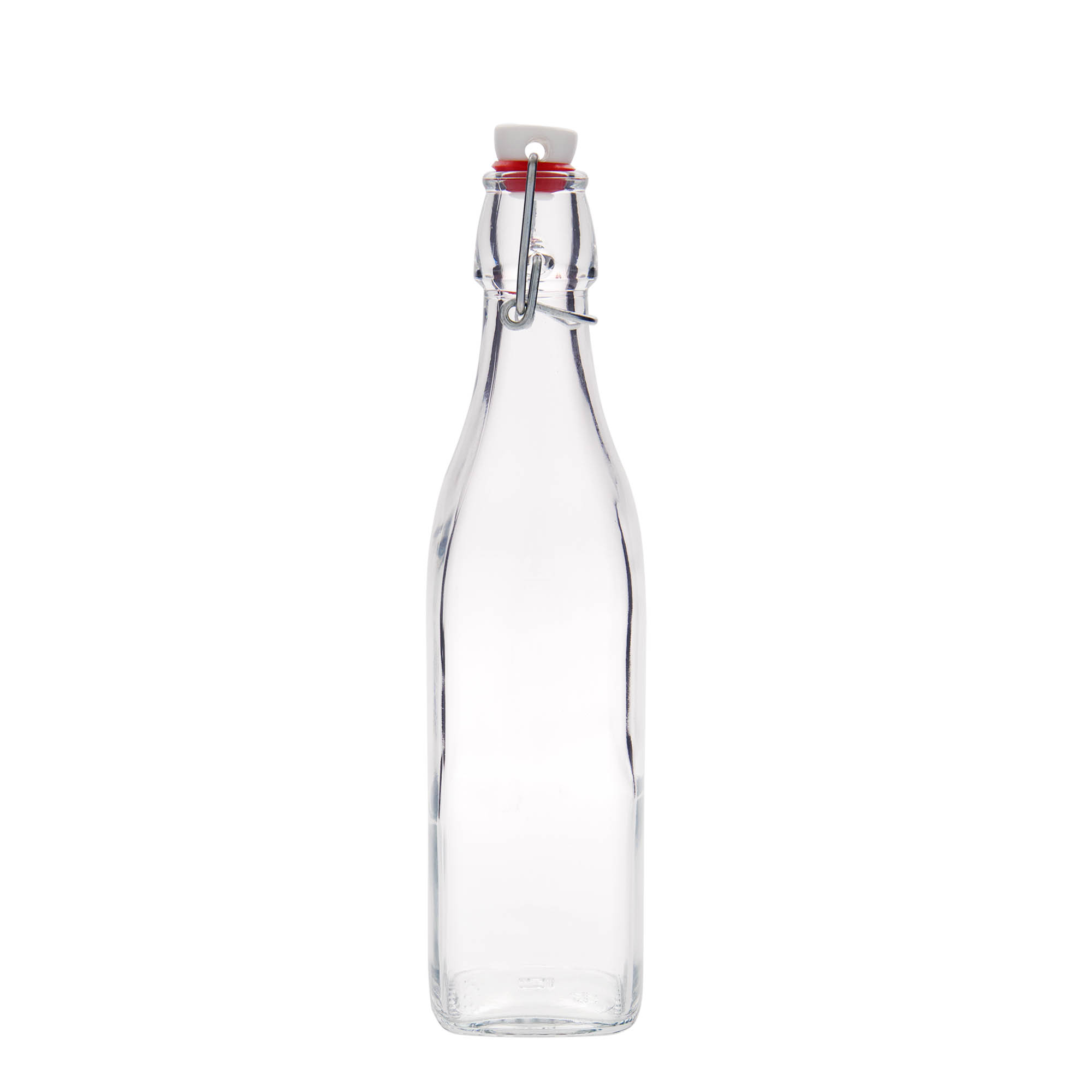 500 ml staklena boca 'Swing, kvadratna, grlo: zatvarač s kopčom'