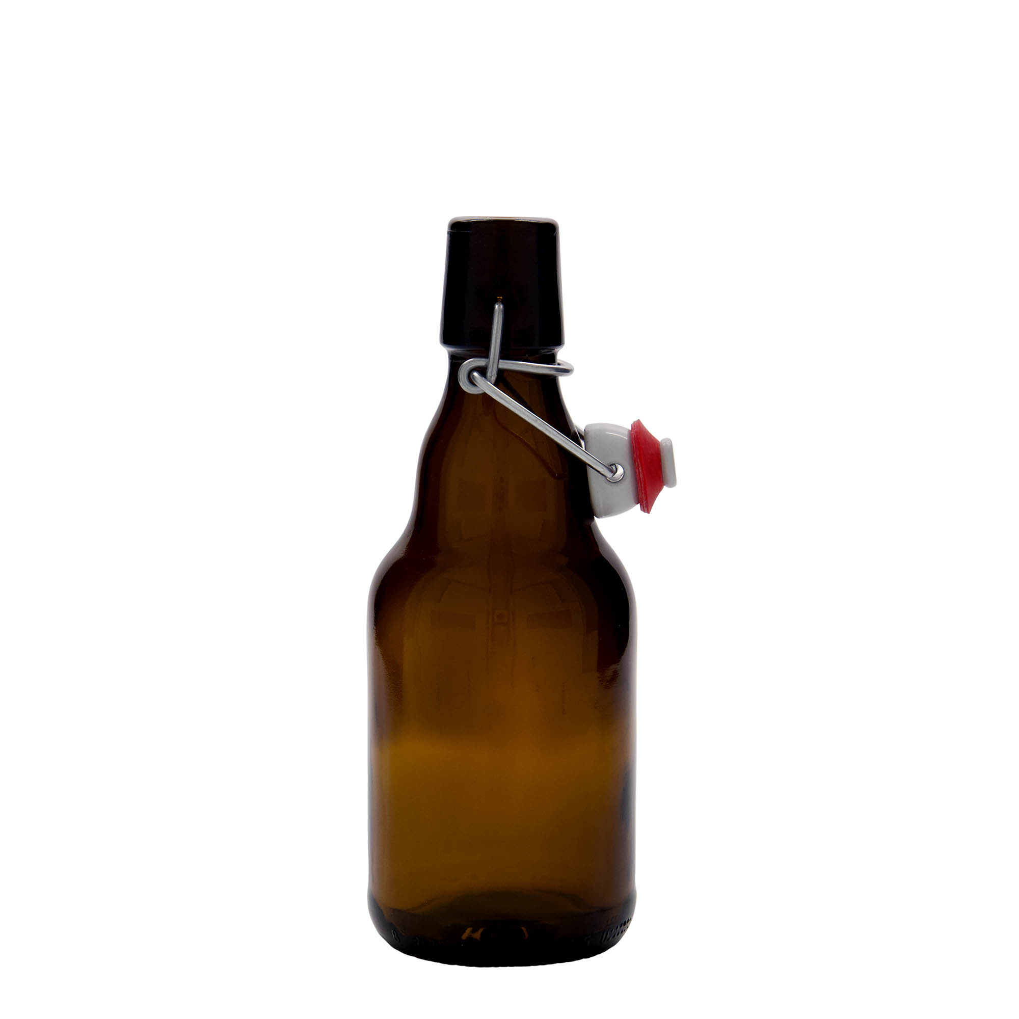 330 ml pivska boca 'Steinie', staklo, smeđa, grlo: zatvarač s kopčom