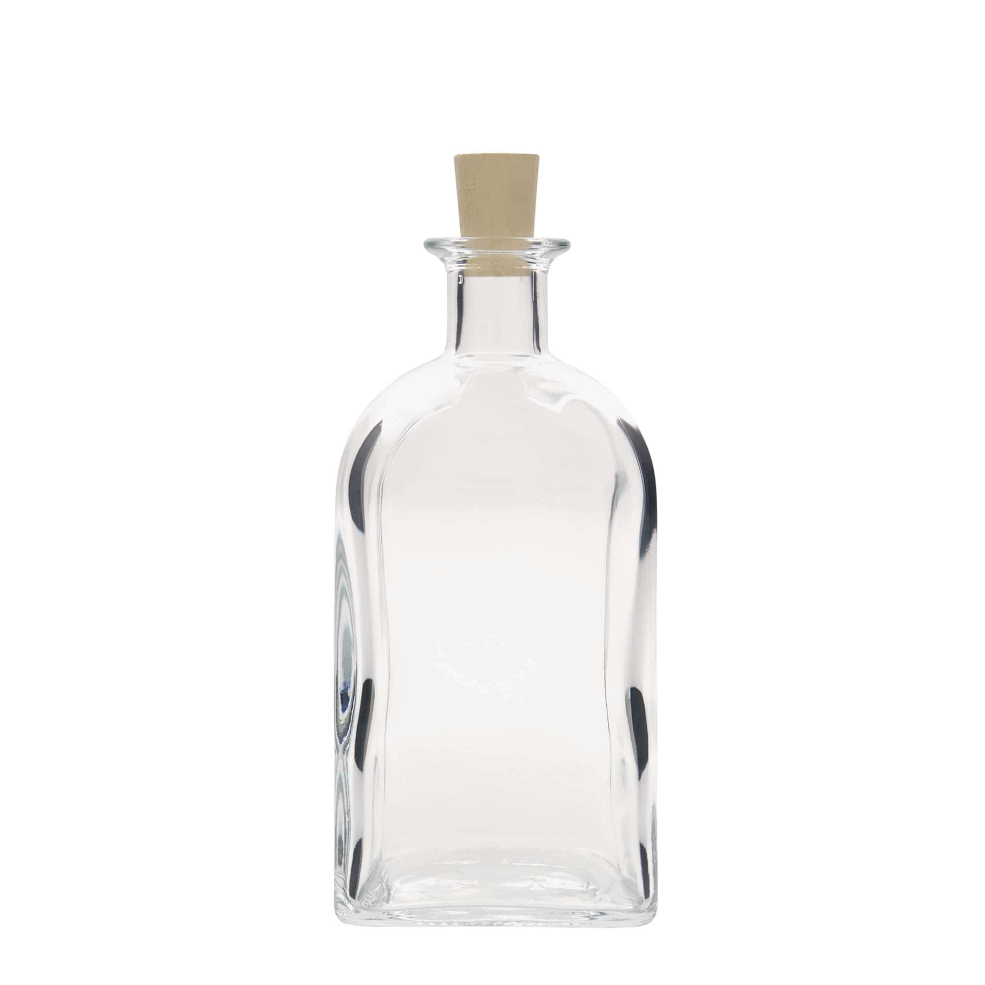 700 ml staklena boca Apotheker Carré, kvadratna, otvor: pluta