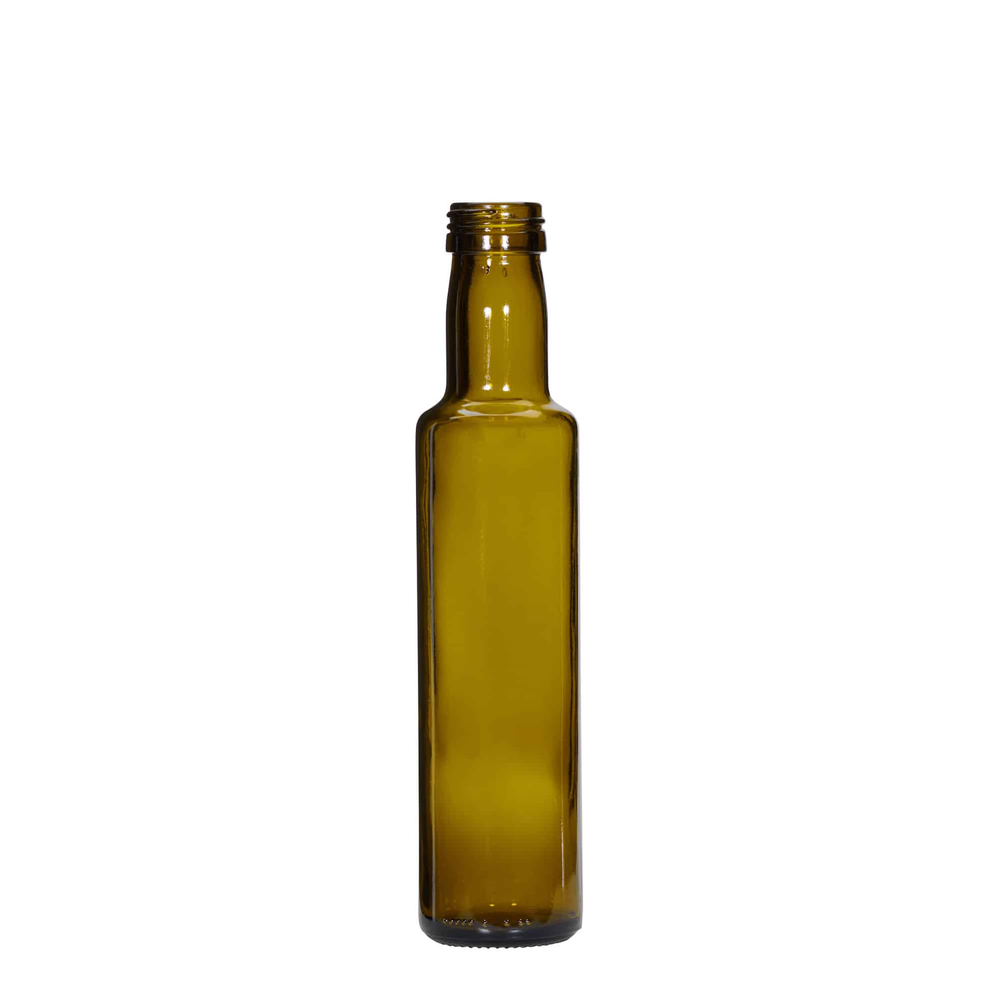 250 ml staklena boca 'Dorica', antikno zelena, grlo: PP 31,5