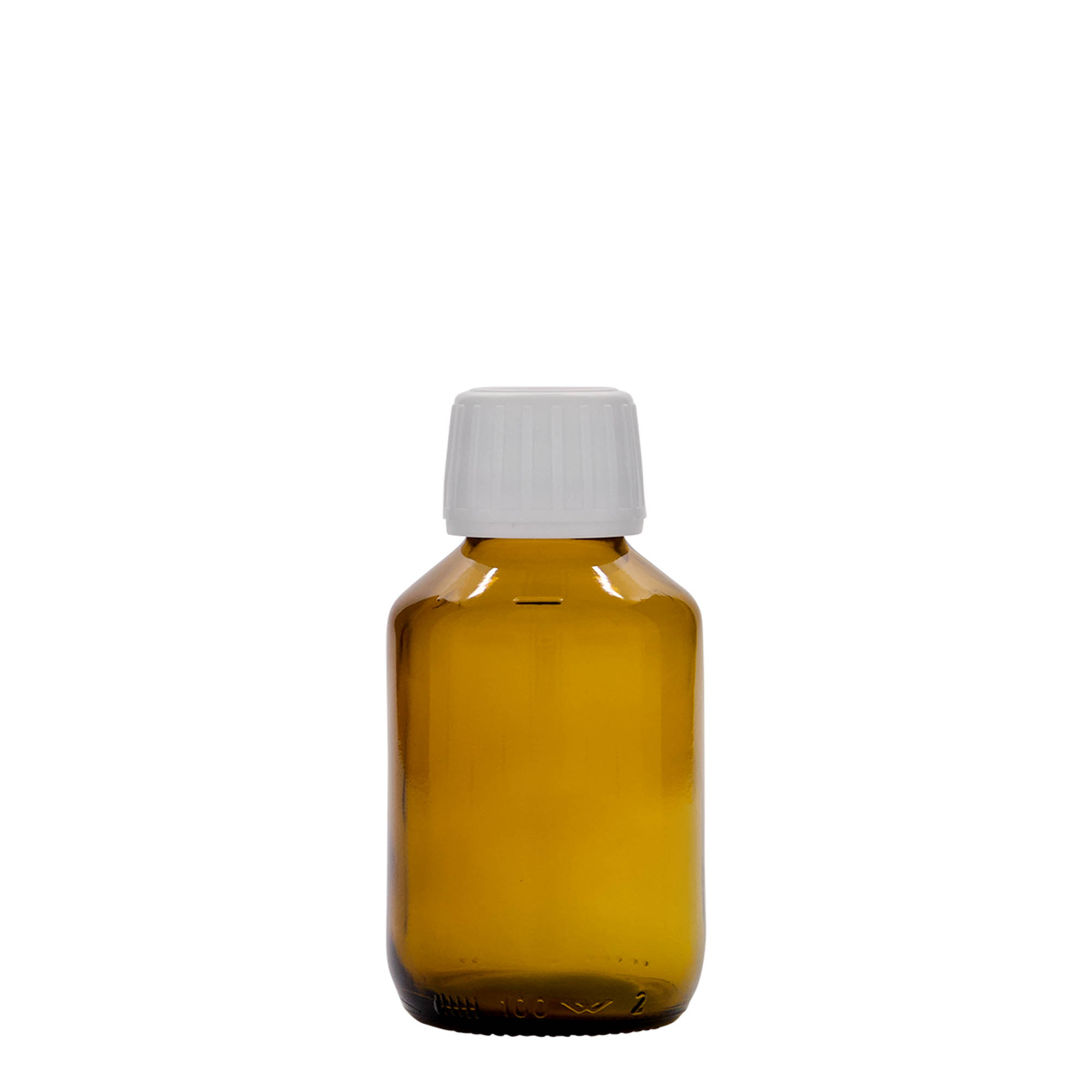 100 ml medicinska bočica, smeđa, staklo, grlo: PP 28