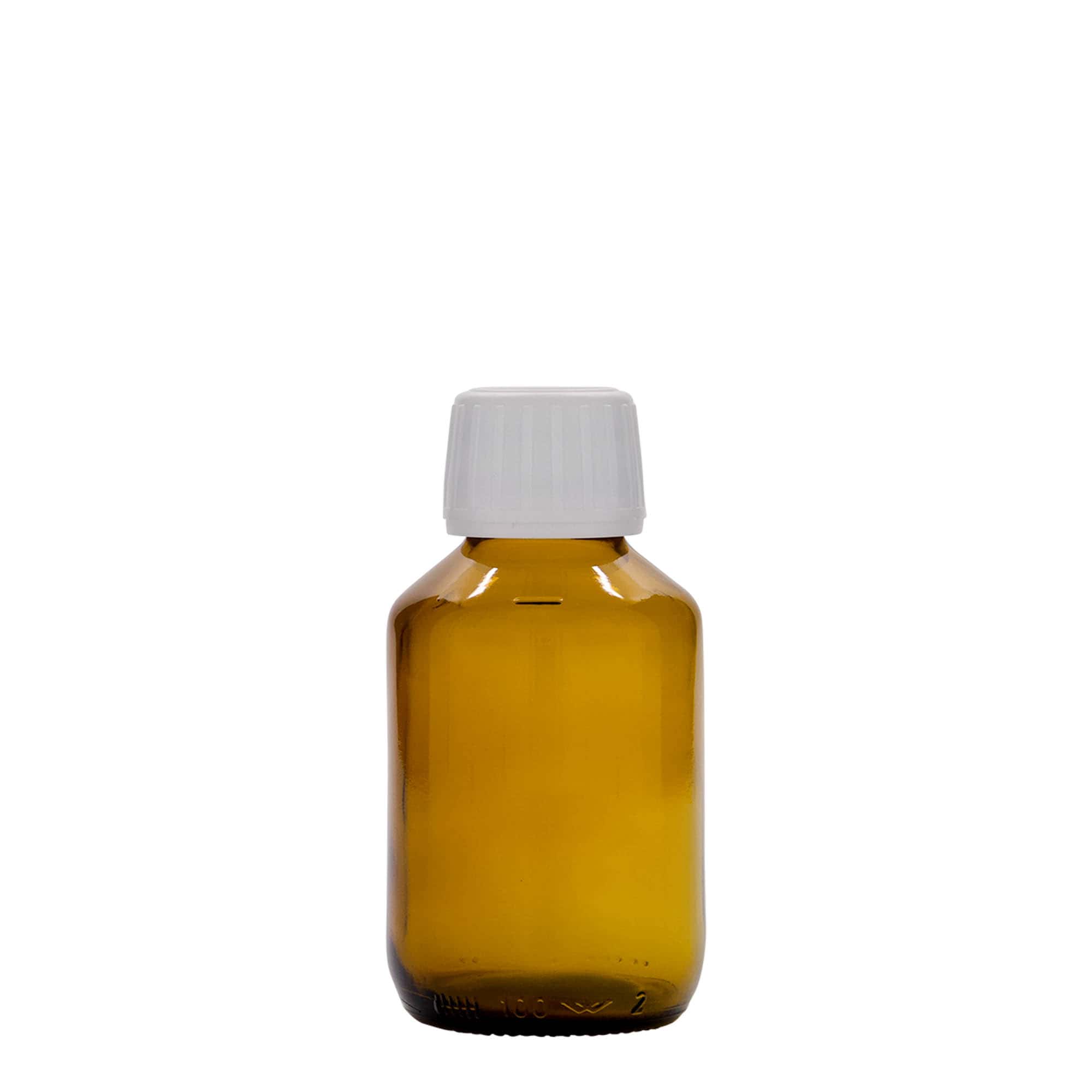 100 ml medicinska bočica, smeđa, staklo, grlo: PP 28