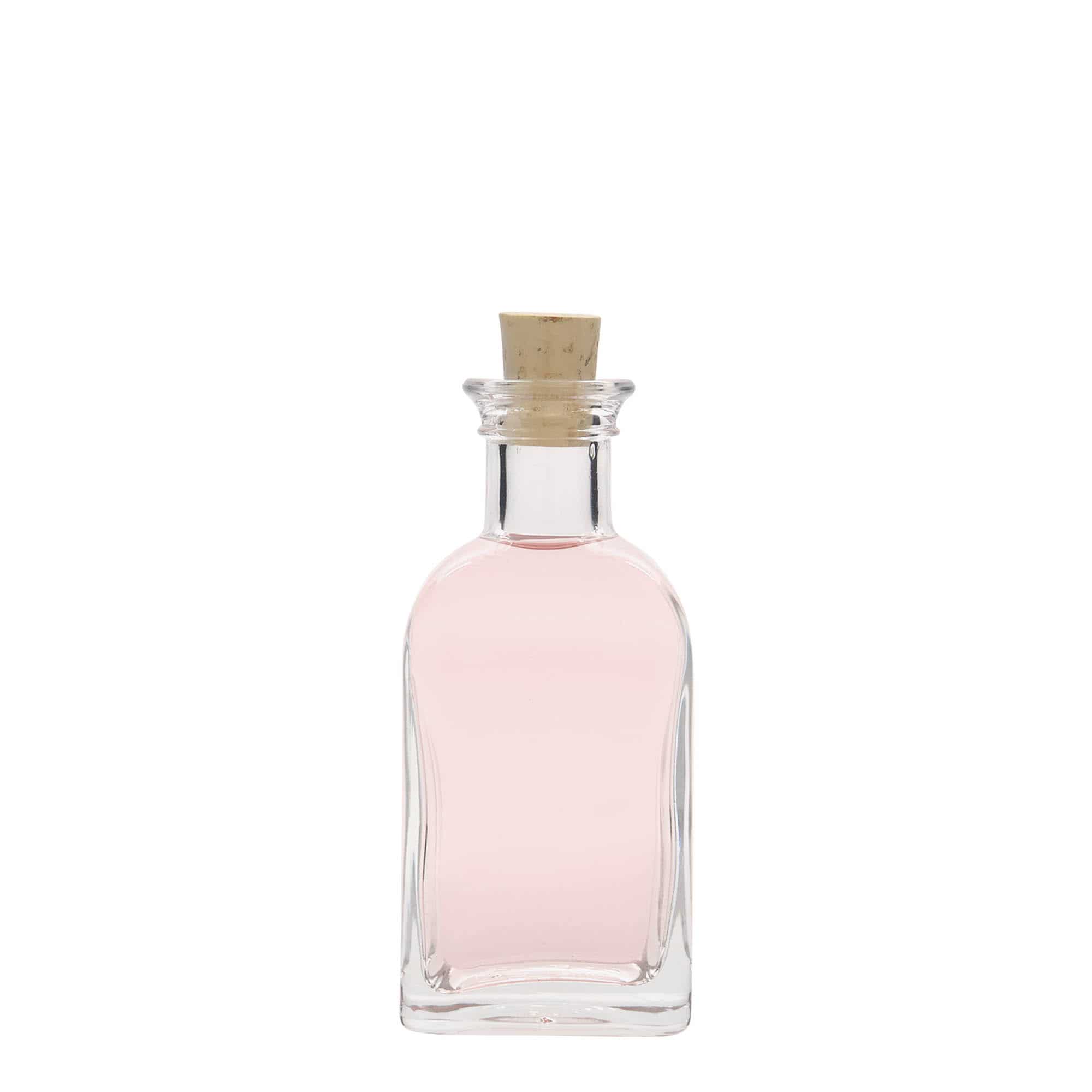 100 ml staklena bočica Apotheker Carré, kvadratna, otvor: plutani čep