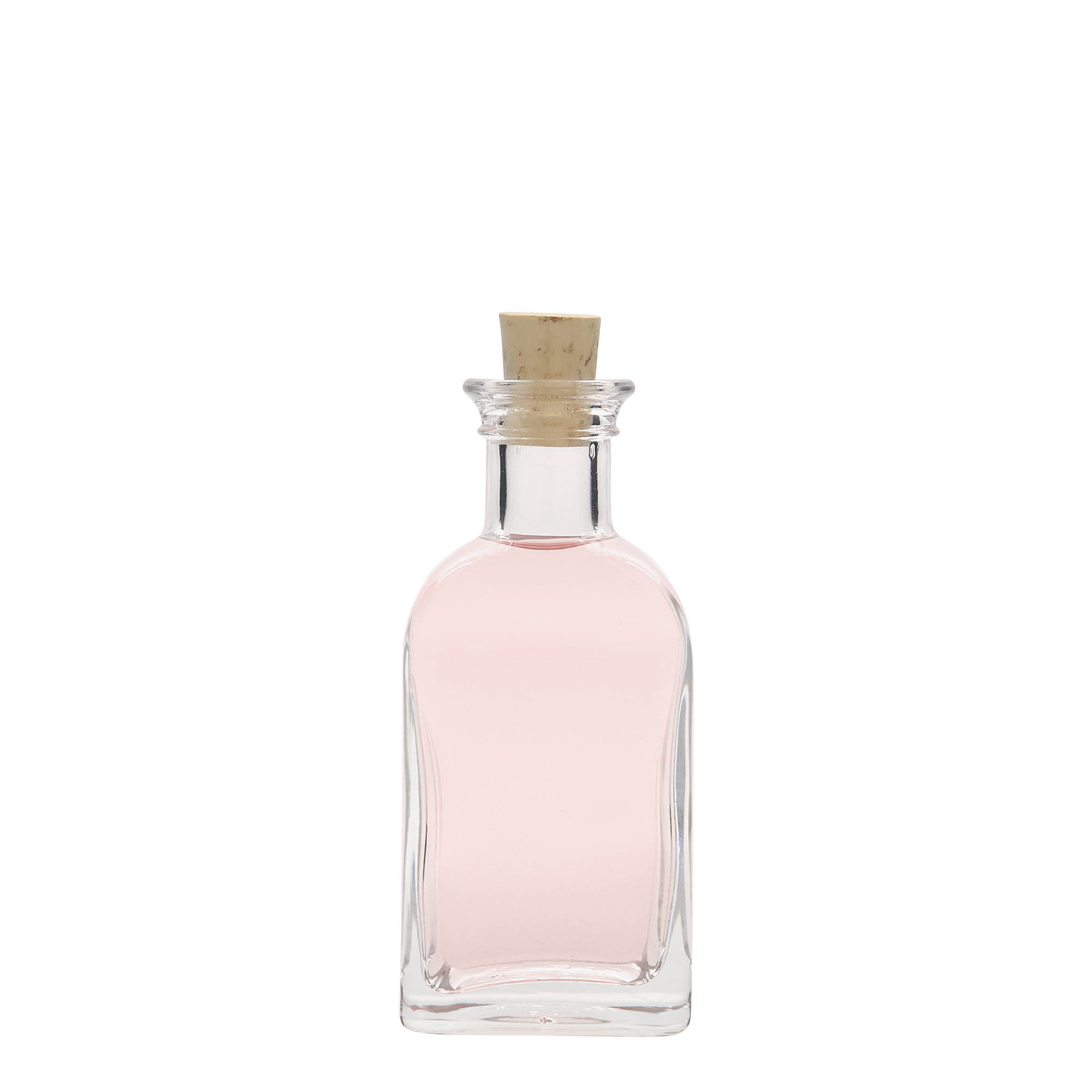100 ml staklena bočica Apotheker Carré, kvadratna, otvor: plutani čep 100 ml staklena bočica Apotheker Carré, kvadratna, otvor: plutani čep