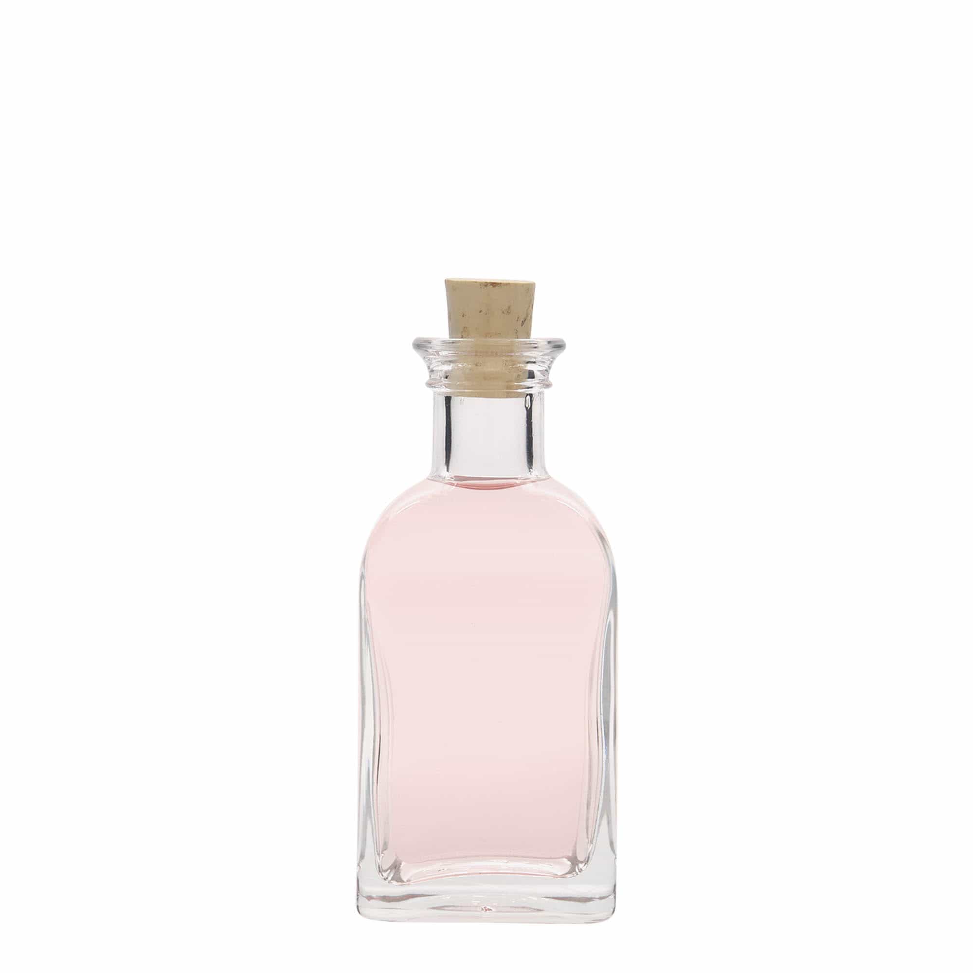 100 ml staklena bočica Apotheker Carré, kvadratna, otvor: plutani čep