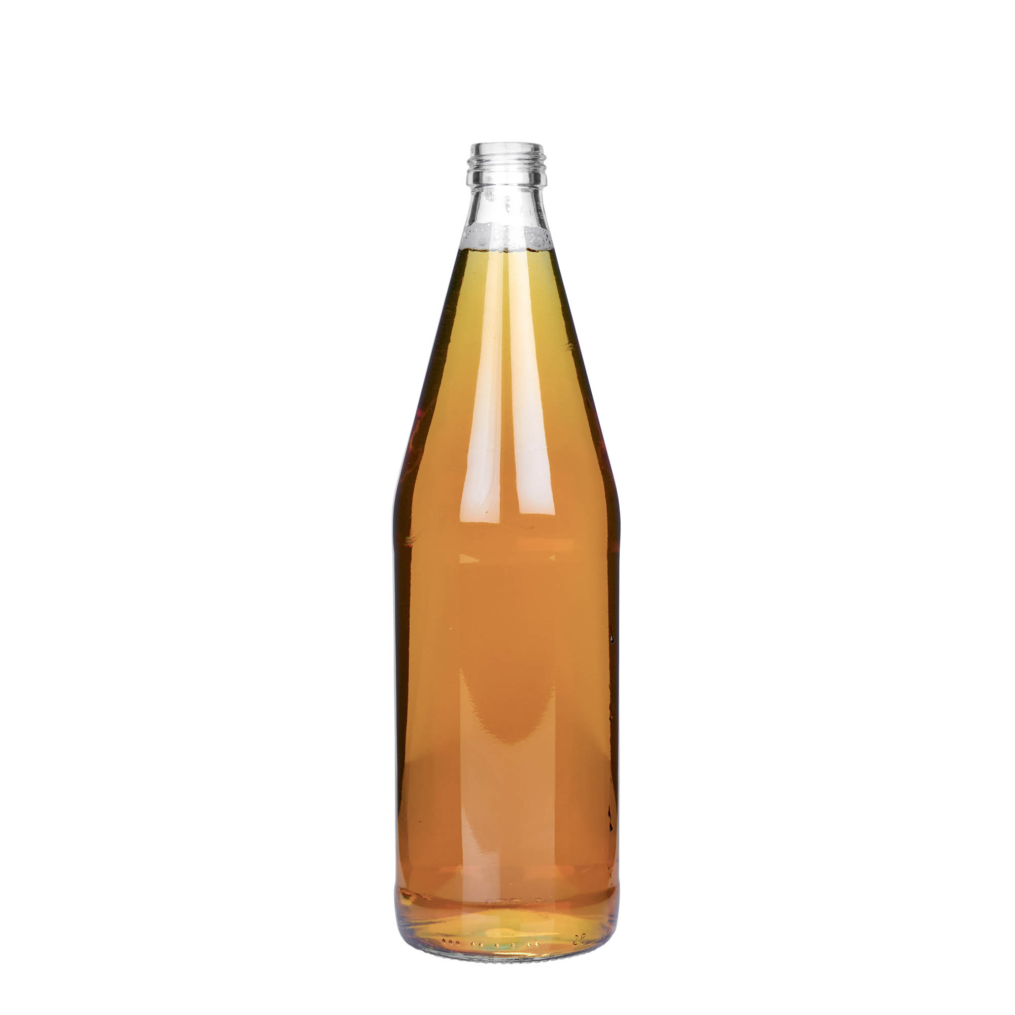 750 ml univerzalna boca u obliku mrkve, staklo, grlo: PP 28