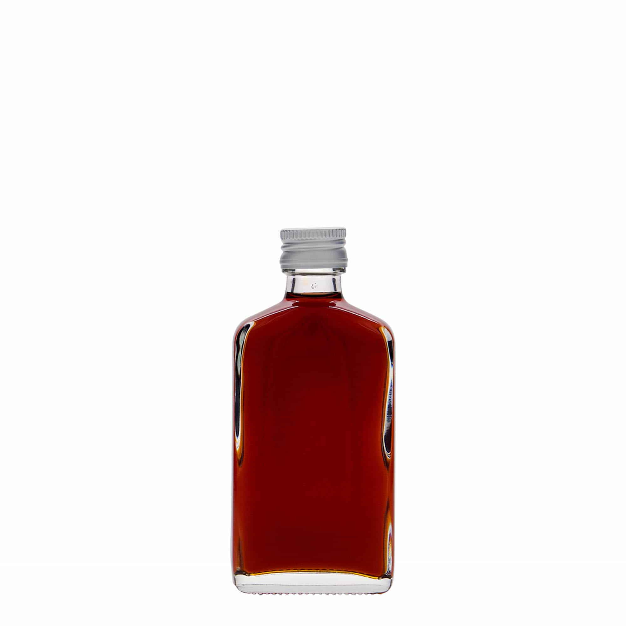 50 ml bočica za džep, pravokutna, staklena, grlo: PP 18