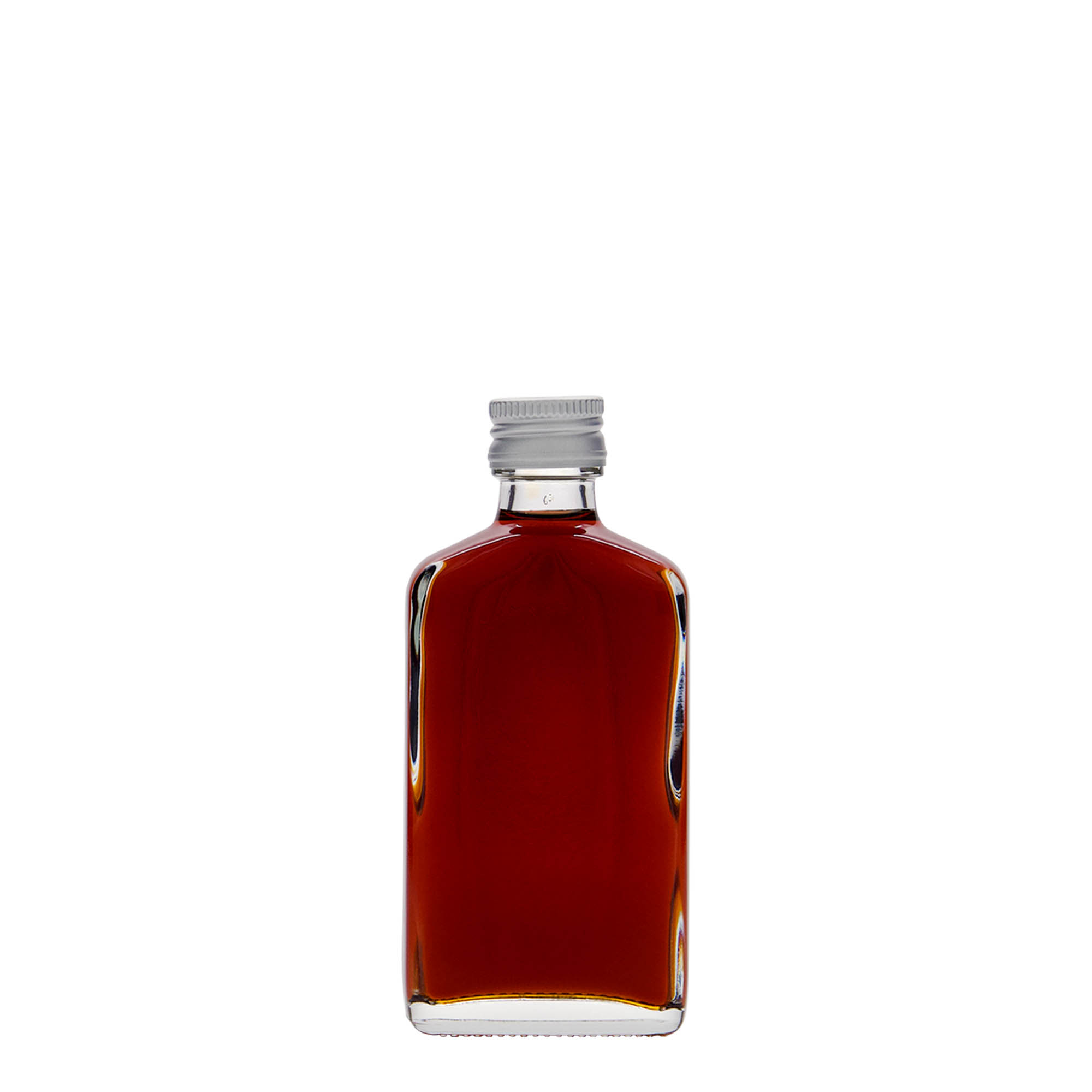 50 ml bočica za džep, pravokutna, staklena, grlo: PP 18