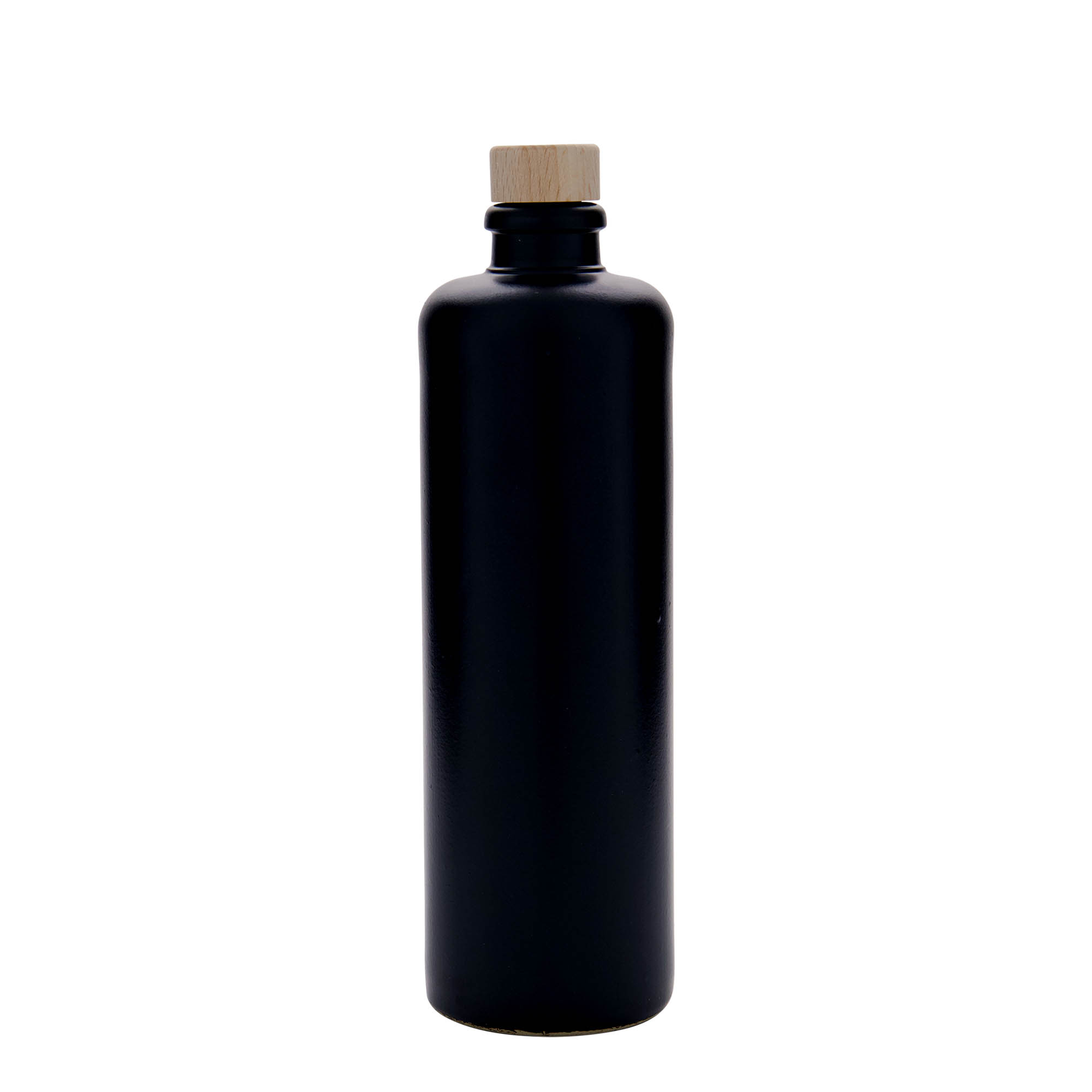 500 ml vrč od gline, kamenina, crni, otvor: pluta