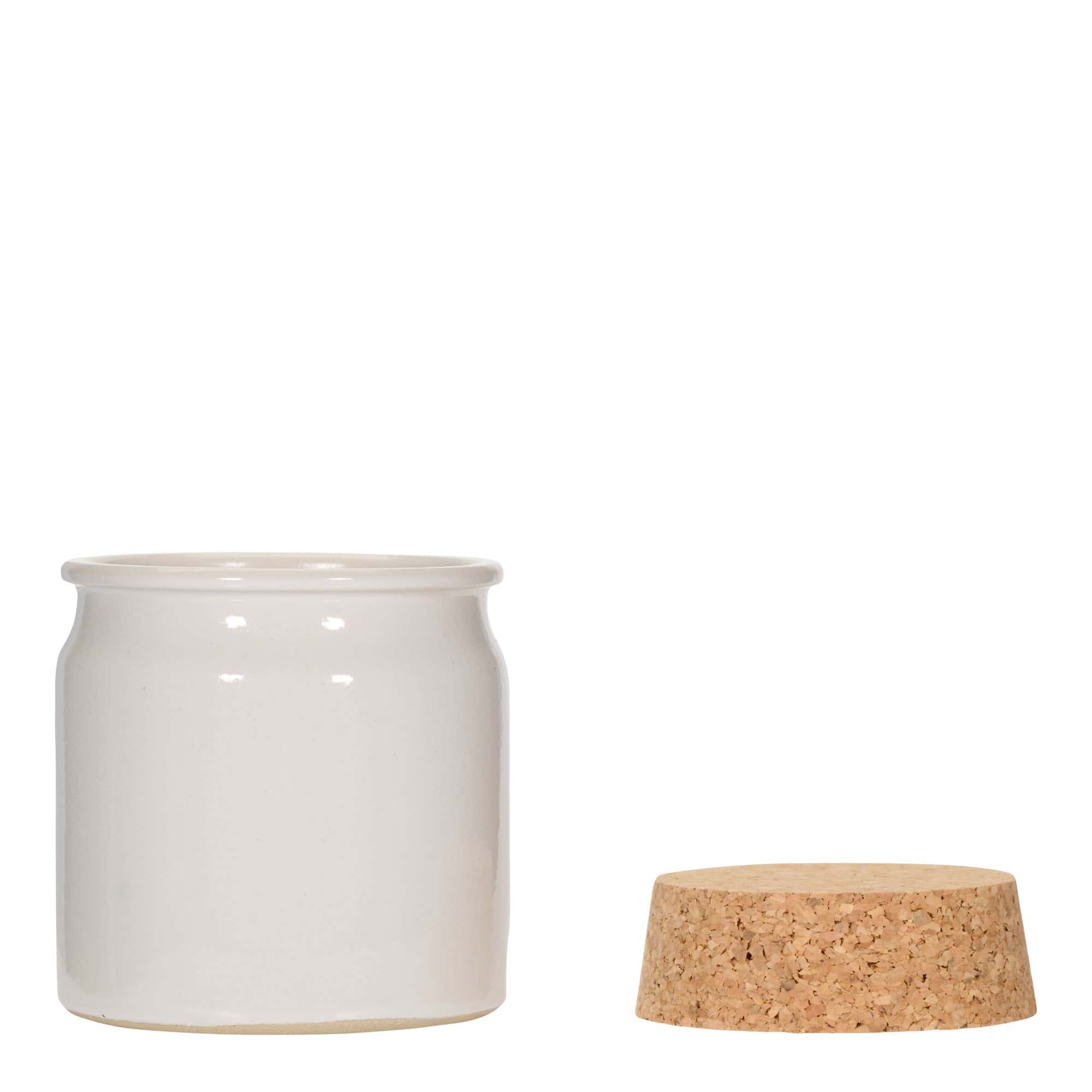 160 ml lonac od kamene keramike, keramika, bijeli, otvor: pluta