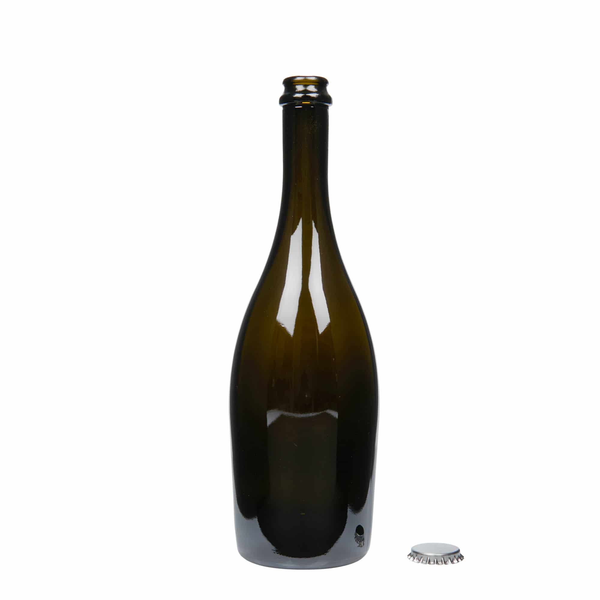 750 ml boca pjenušca 'Carmen', staklo, antikno zelena, otvor: krunski čep