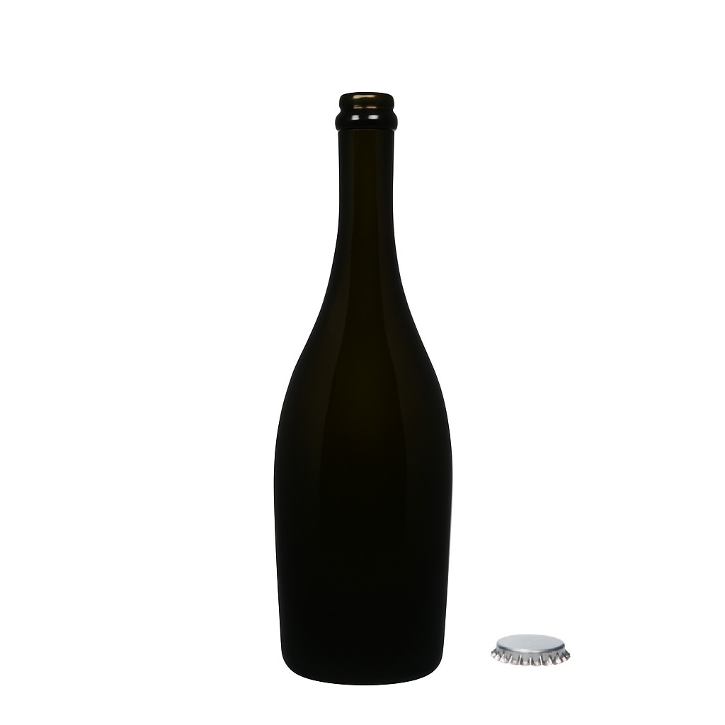 750 ml boca pjenušca 'Carmen', staklo, antikno zelena, otvor: krunski čep