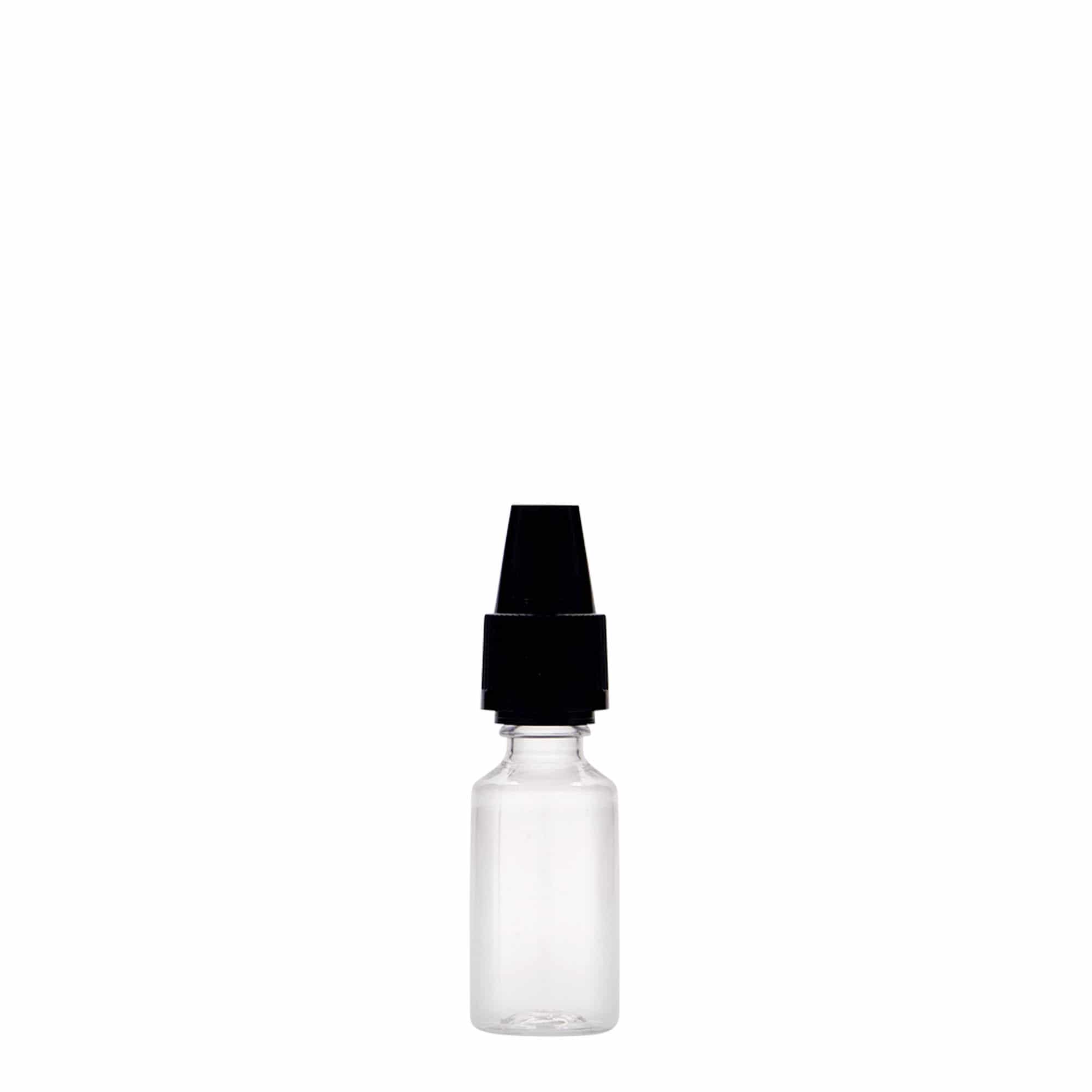 10 ml PET boca 'E-Liquid' s osiguračem kvalitete i dječjom sigurnošću, plastika, otvor: zatvarač na navoj