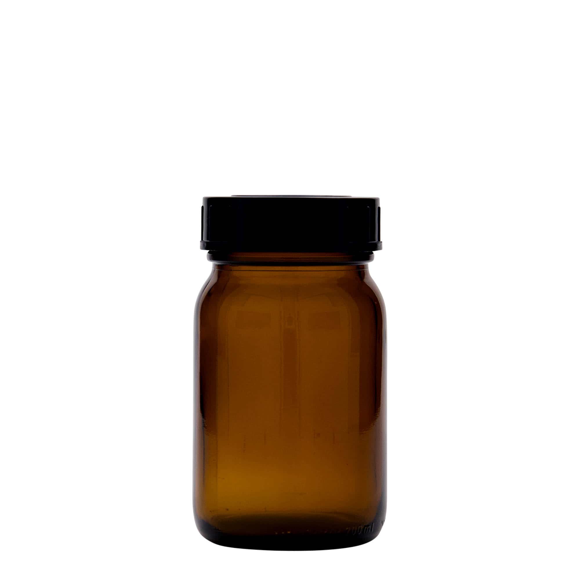 200 ml širokogrlo staklenka, smeđa, otvor: DIN 55