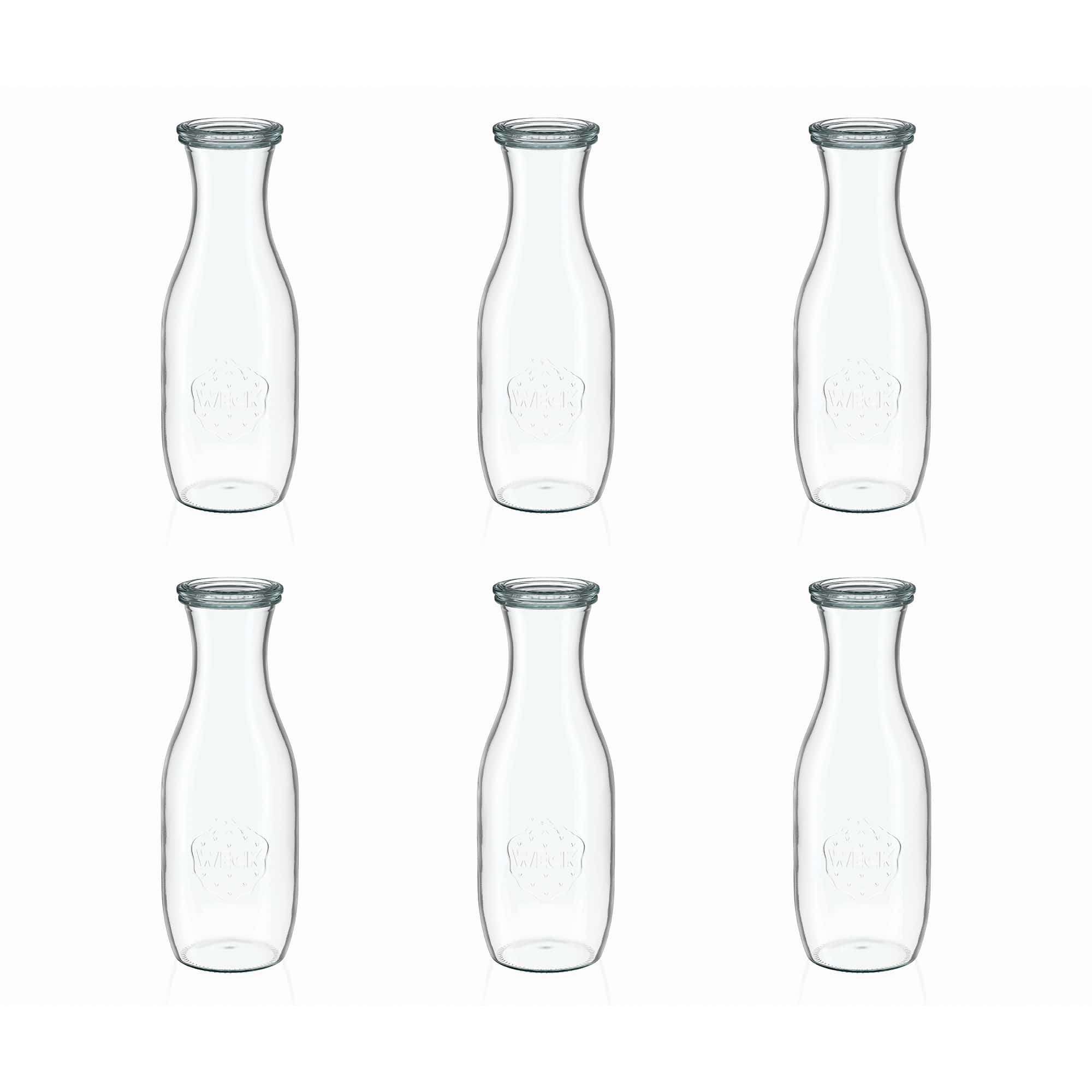 6x 1000 ml WECK-boca za sok sa staklenim poklopcem RR 60