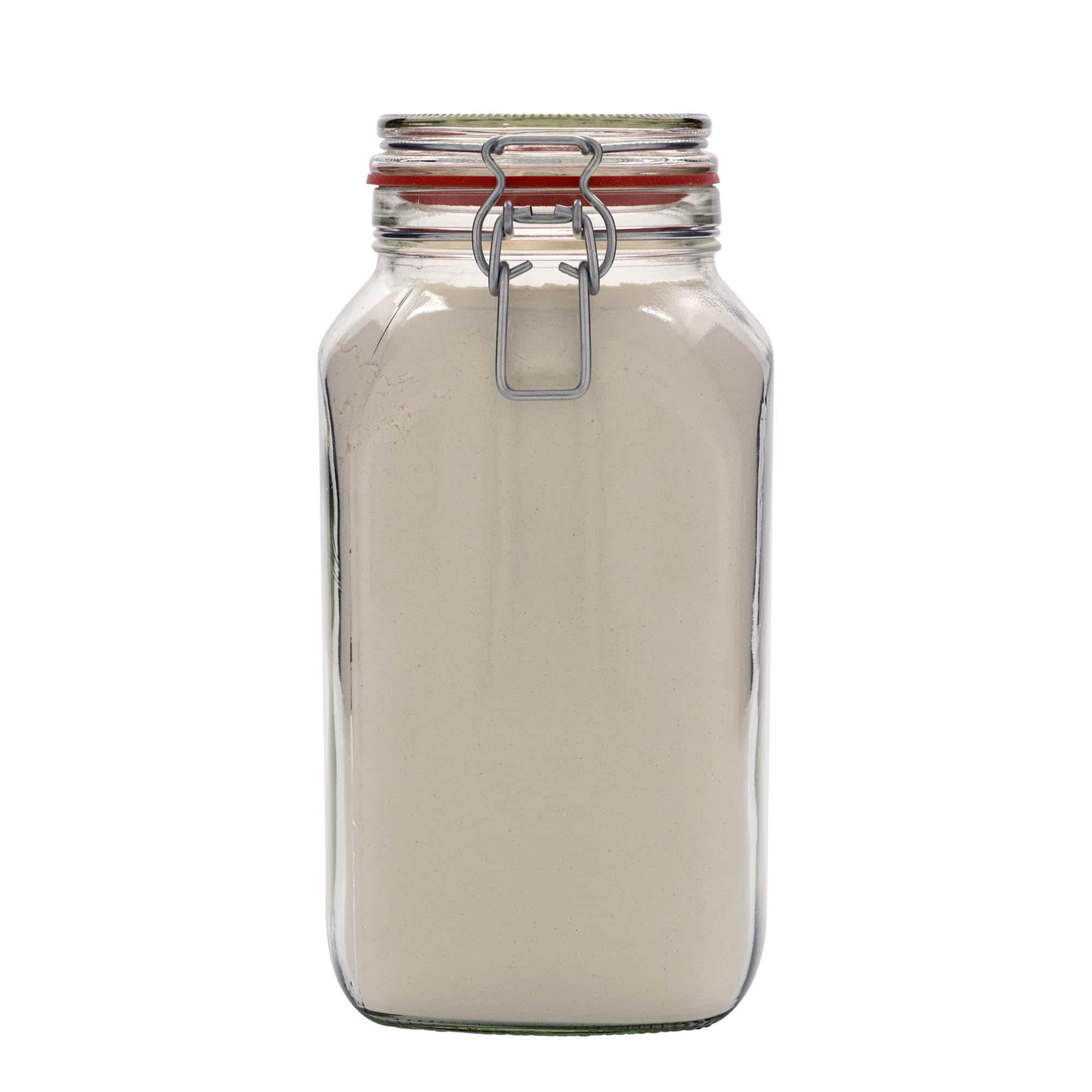 Staklenka s hermetičkim poklopcem 2590 ml, kvadratna, otvor: hermetički poklopac