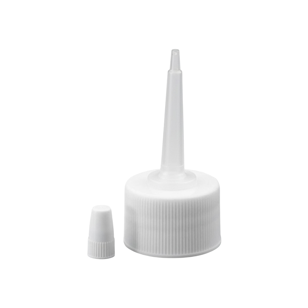 Zatvarač s navojem s aplikatorom, PP plastika, bijeli, za otvor: 24/410