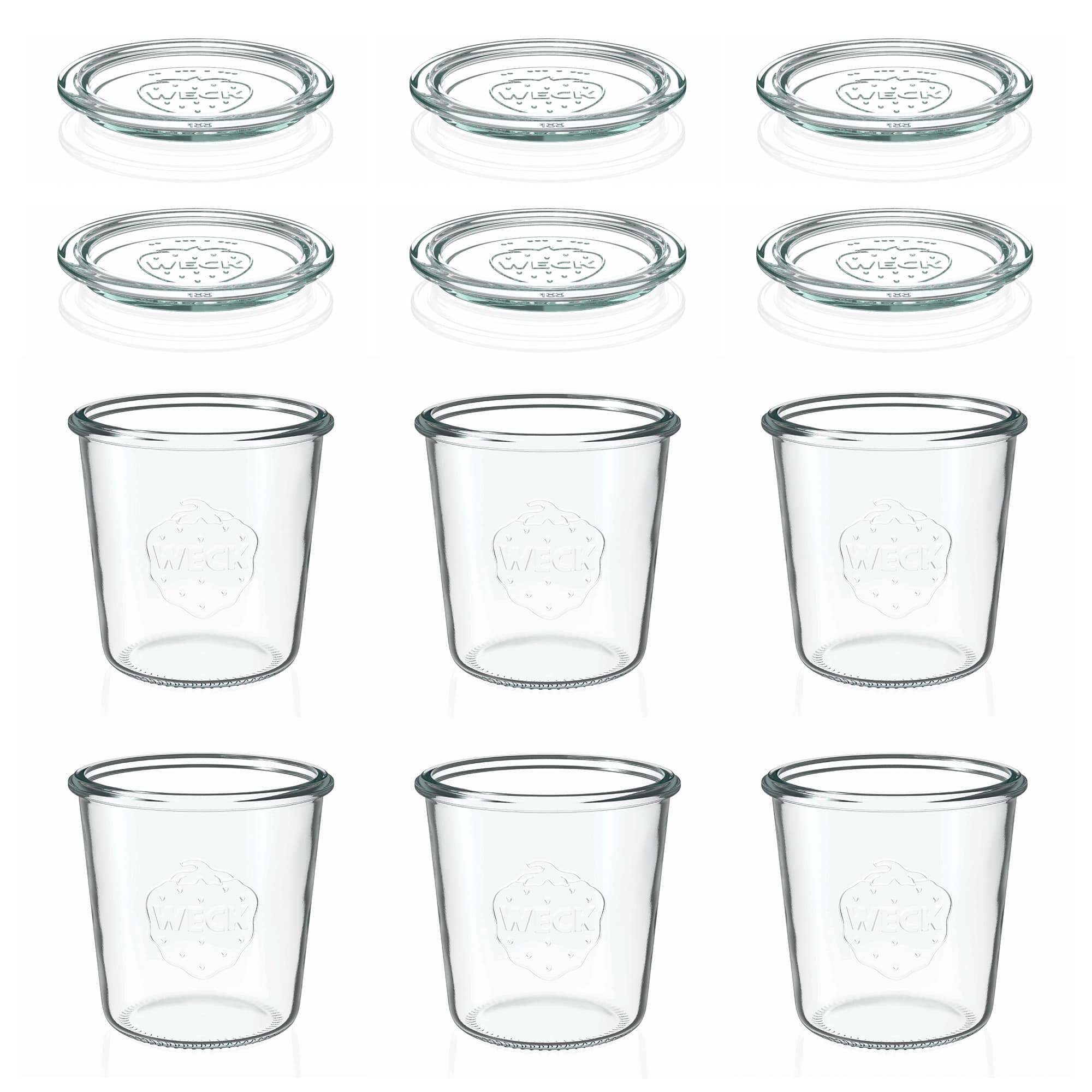 6x 580 ml WECK-staklenka za stavljanje naopako sa staklenim poklopcem RR 100