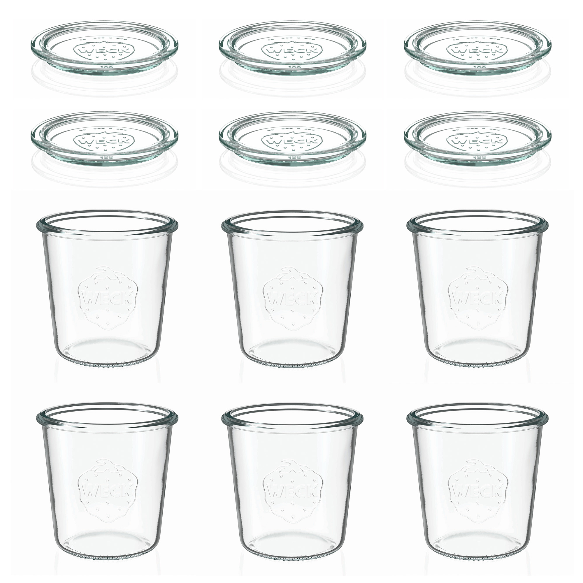 6x 580 ml WECK-staklenka za stavljanje naopako sa staklenim poklopcem RR 100