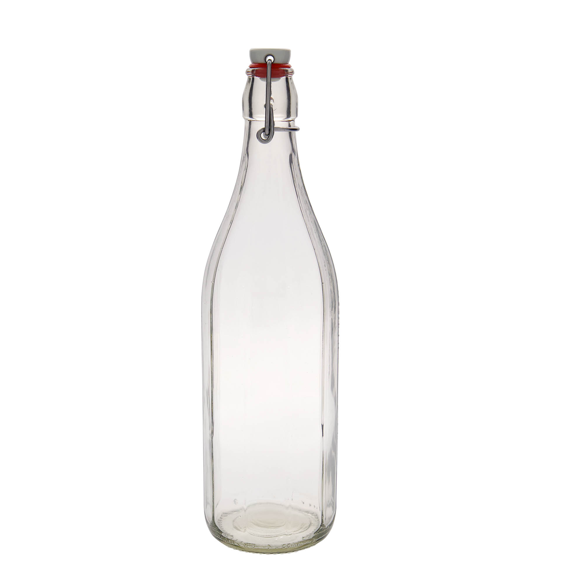 1.000 ml staklena boca 'Bravo' #, desetostrana, grlo: zatvarač s kopčom 1.000 ml staklena boca 'Bravo' #, desetostrana, grlo: zatvarač s kopčom