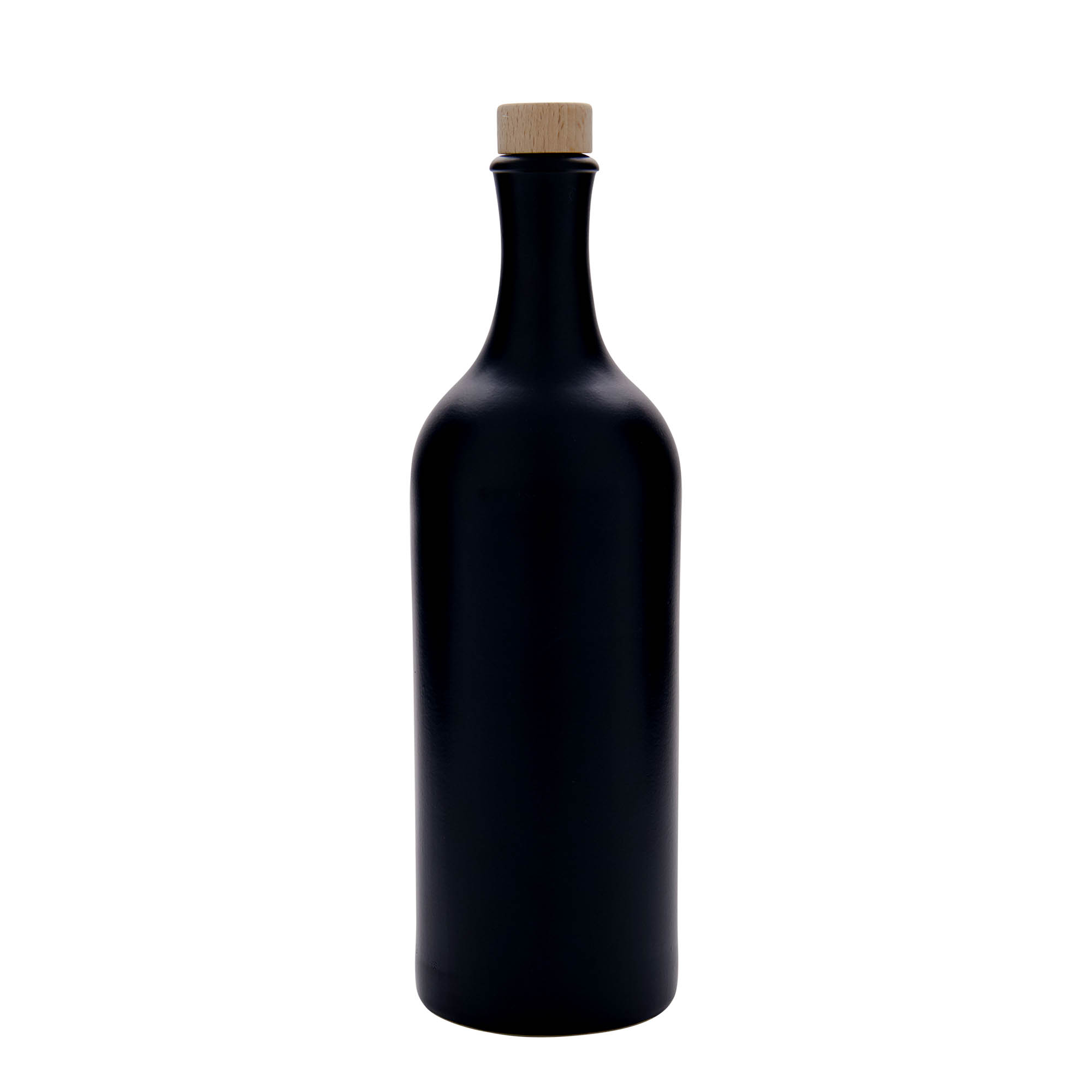 750 ml vrč od gline s dugim vratom, kamenina, crni, otvor: pluta 750 ml vrč od gline s dugim vratom, kamenina, crni, otvor: pluta