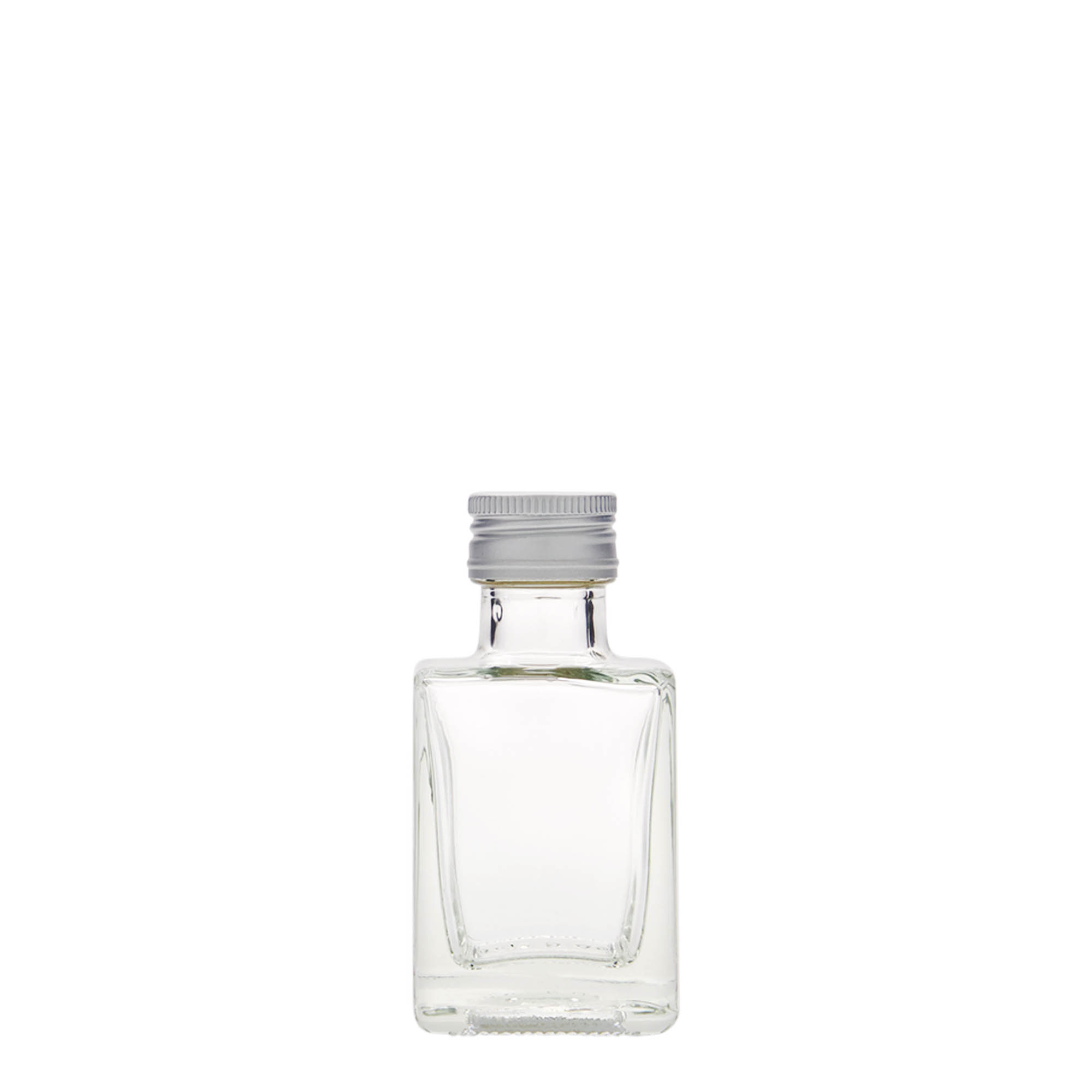 50 ml staklena boca 'Cube', kvadratna, grlo: PP 24