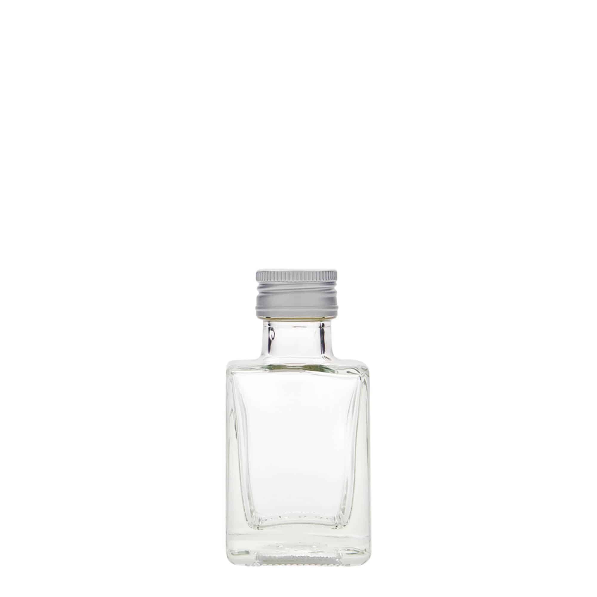 50 ml staklena boca 'Cube', kvadratna, grlo: PP 24