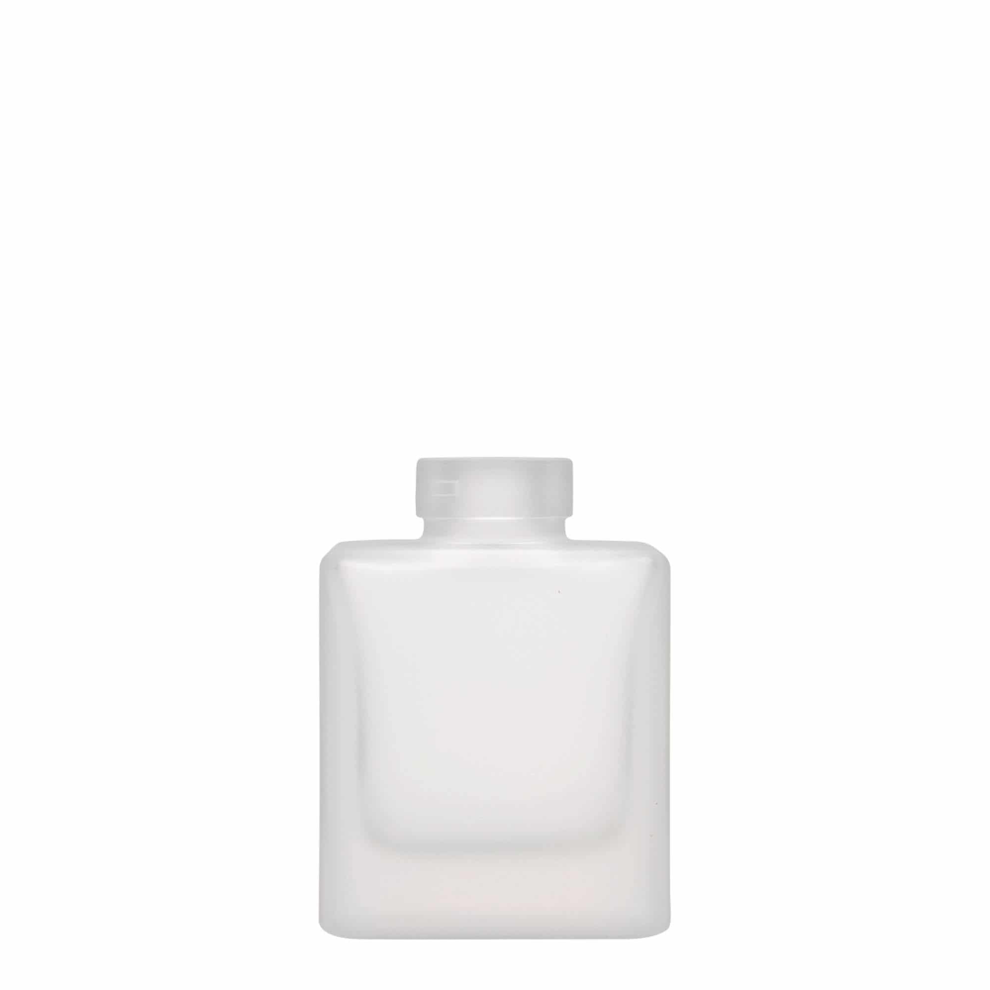 100 ml staklena boca 'Cube', kvadratna, zamrznuta, grlo: čep