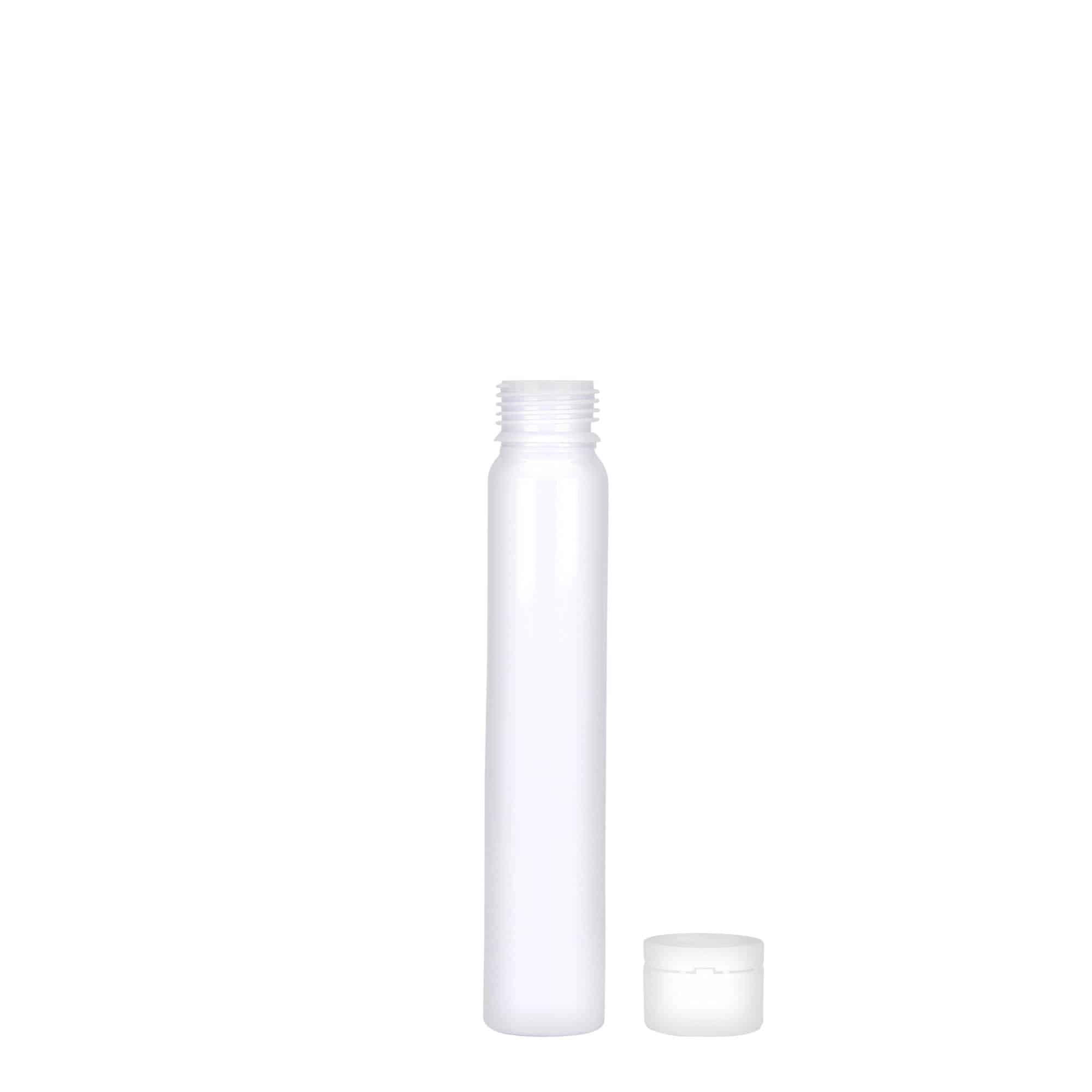 25 ml PET-cjevčica, plastika, bijela, otvor: navojni zatvarač