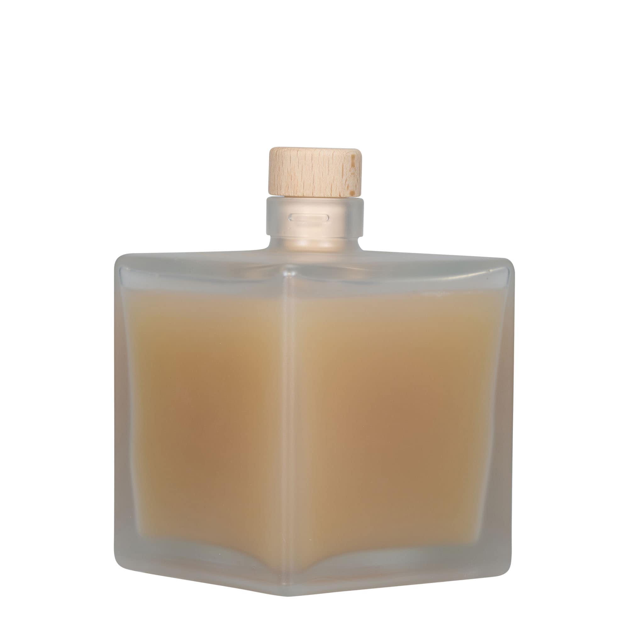 500 ml staklena boca 'Cube', kvadratna, zamrznuta, grlo: plutano