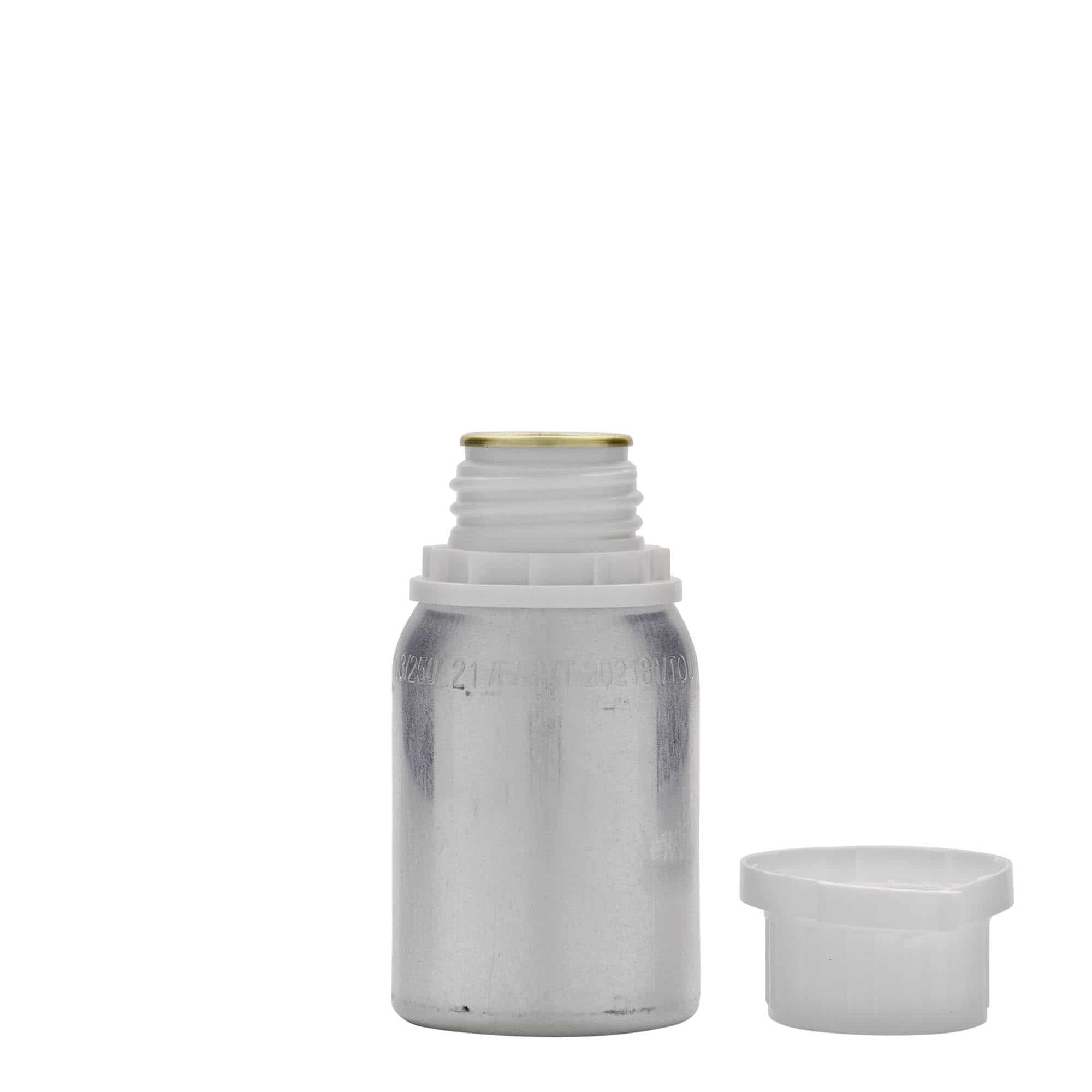Aluminijska boca 125 ml, metalna, srebrna, otvor: DIN 32 Aluminijska boca 125 ml, metalna, srebrna, otvor: DIN 32