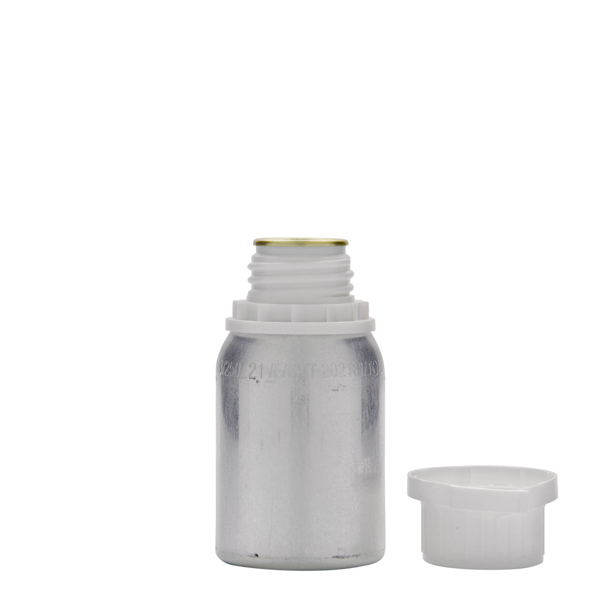 125 ml aluminijska boca, metal, srebrna, otvor: DIN 32