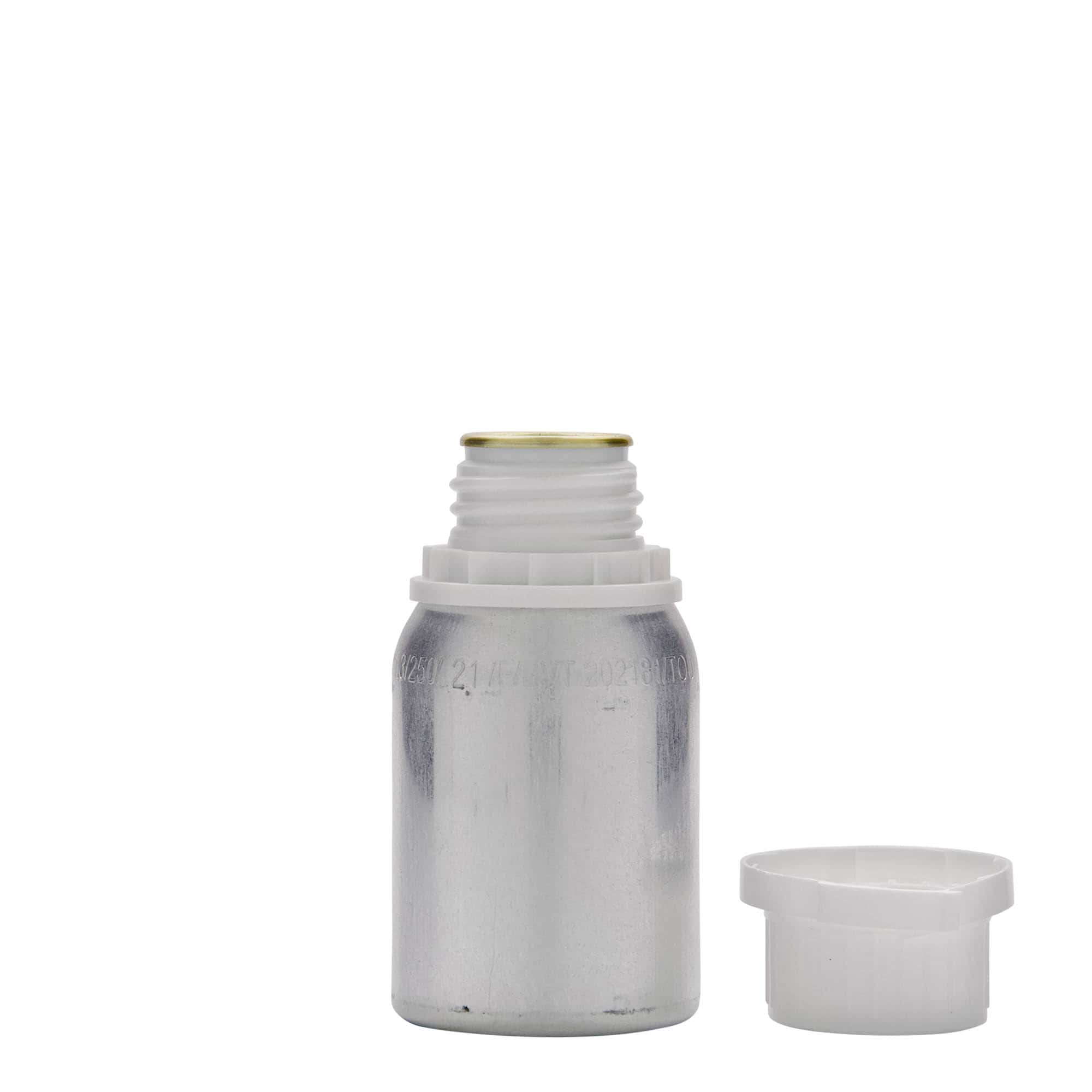 125 ml aluminijska boca, metal, srebrna, otvor: DIN 32