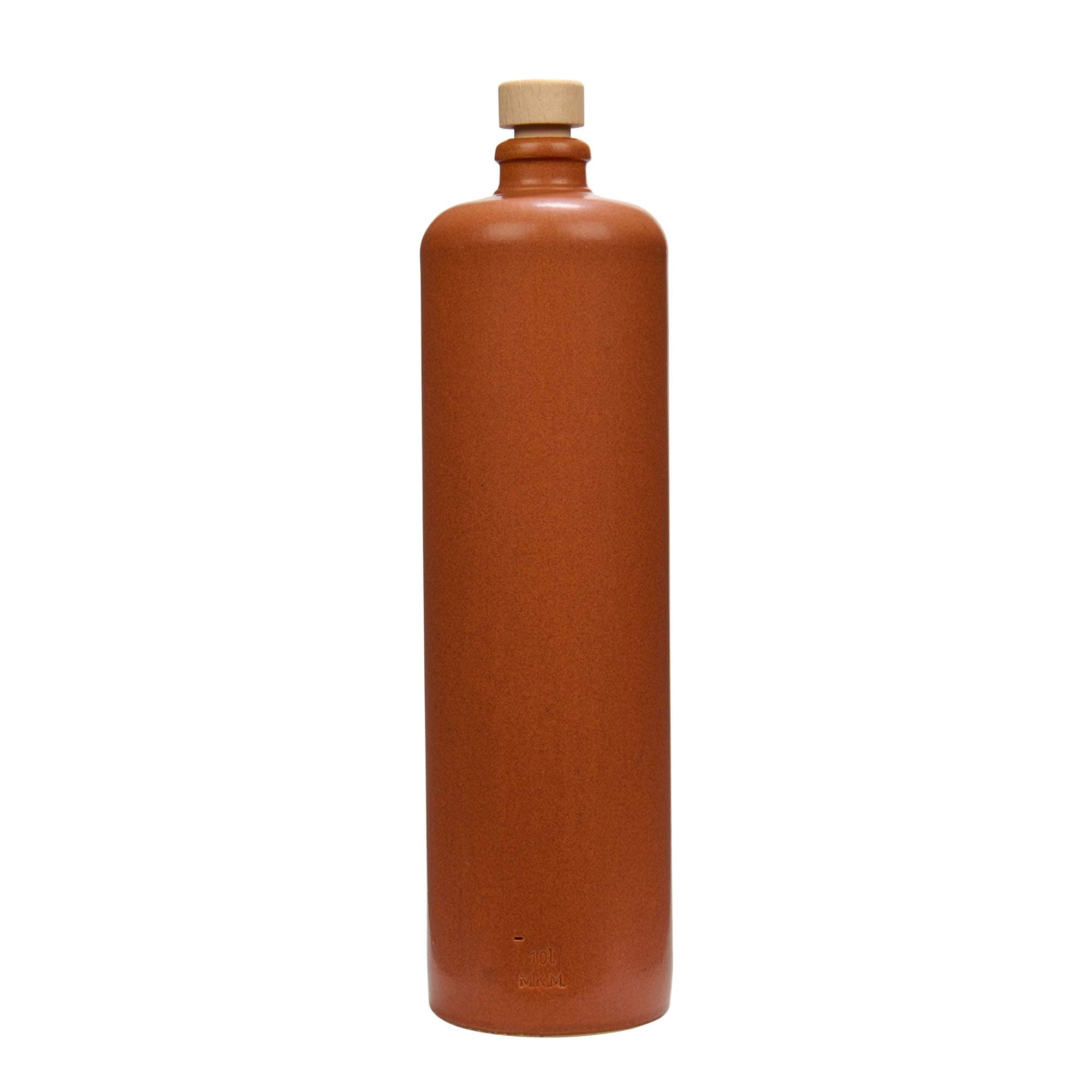 1.000 ml glineni vrč, kamenina, crveno-smeđi, grlo: pluta