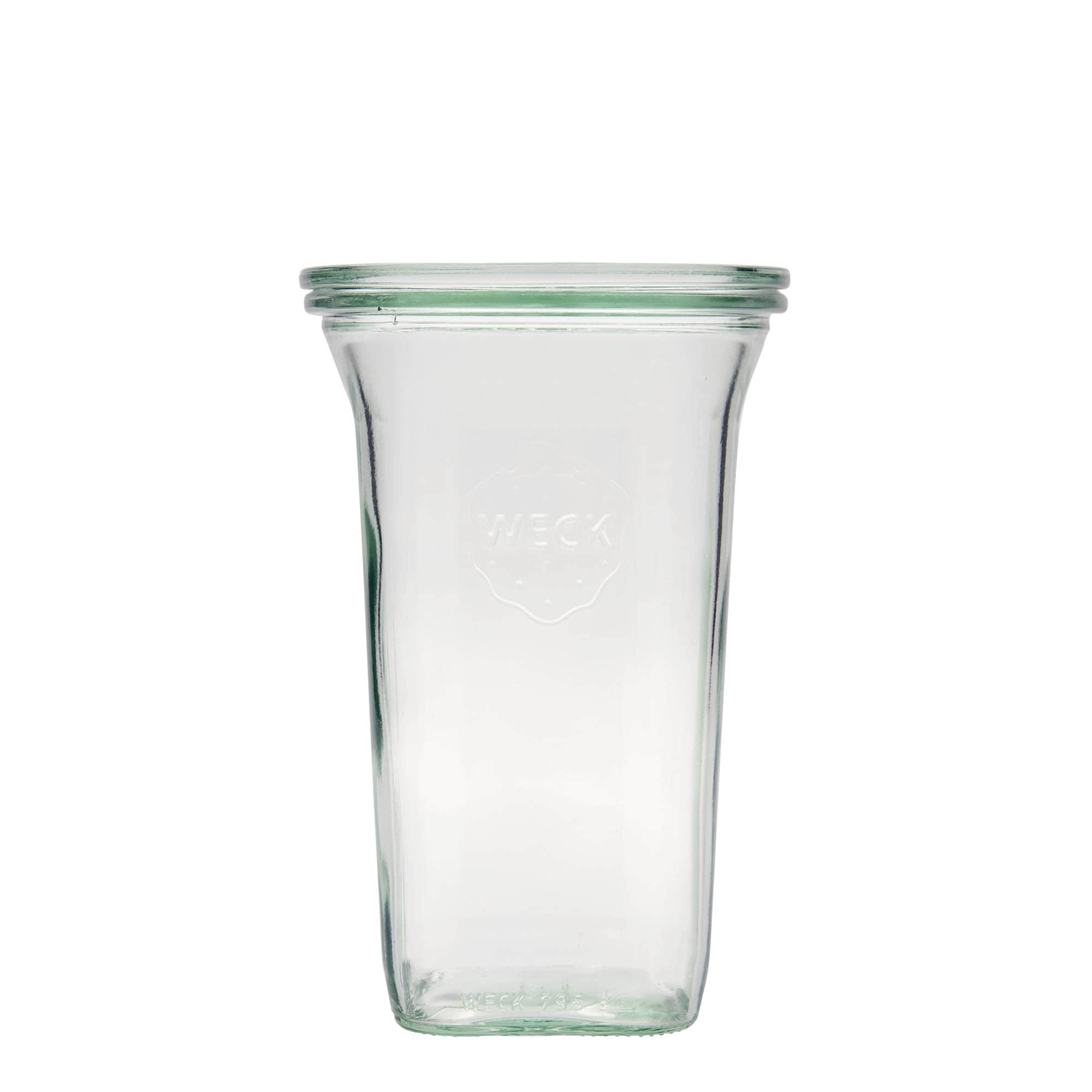 795 ml WECK Quadro staklenka, četvrtasta, otvor: okrugli rub