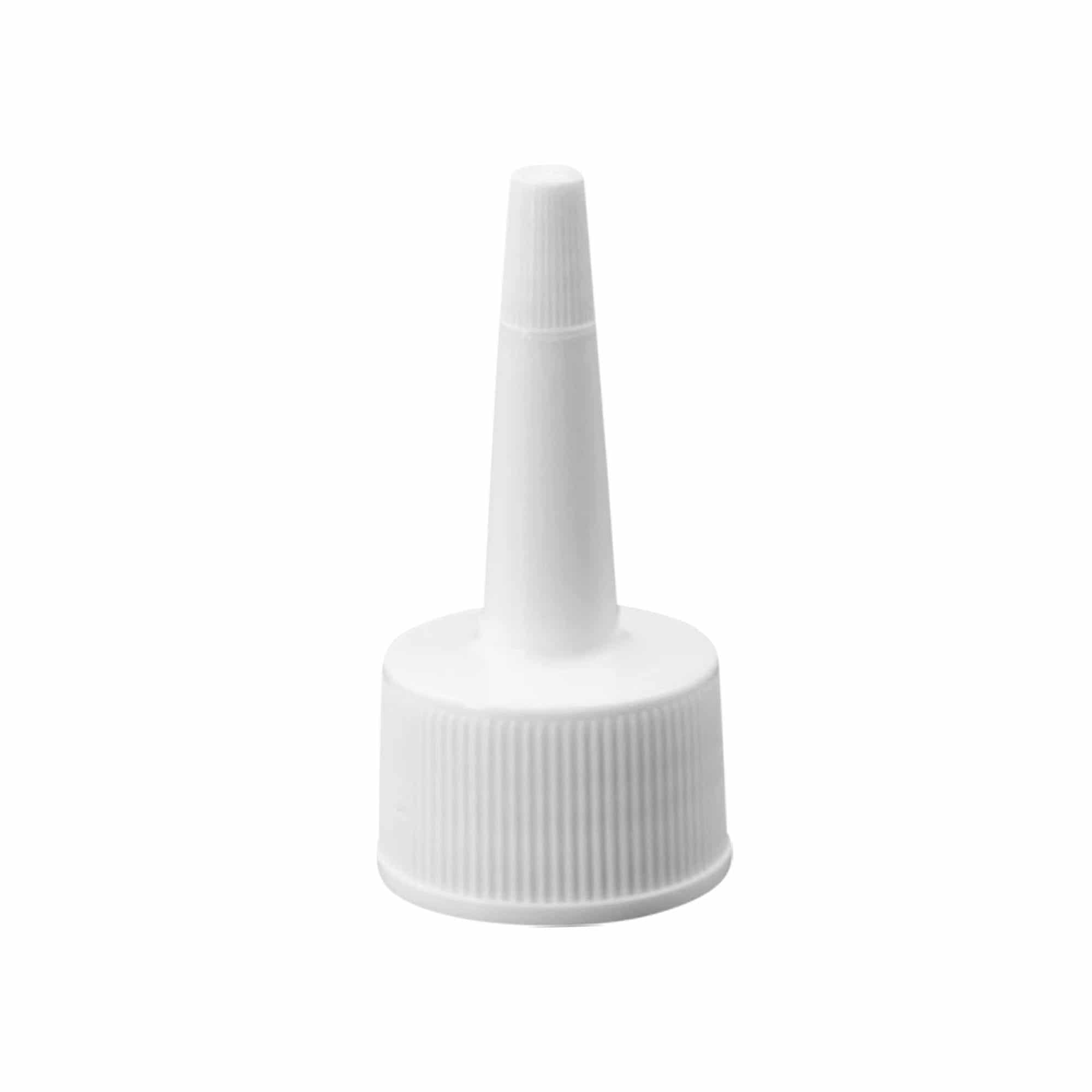 Zatvarač s navojem s aplikatorom, PP plastika, bijeli, za otvor: 24/410