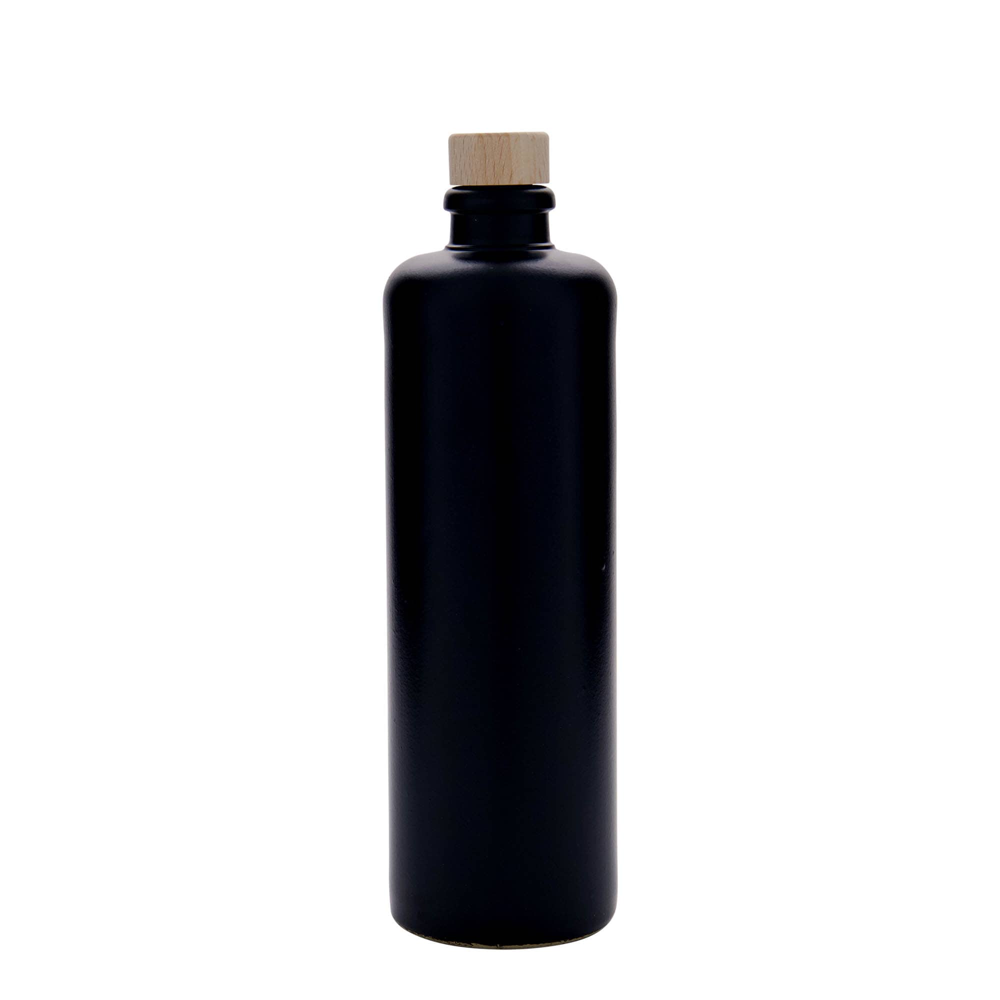 500 ml vrč od gline, kamenina, crni, otvor: pluta